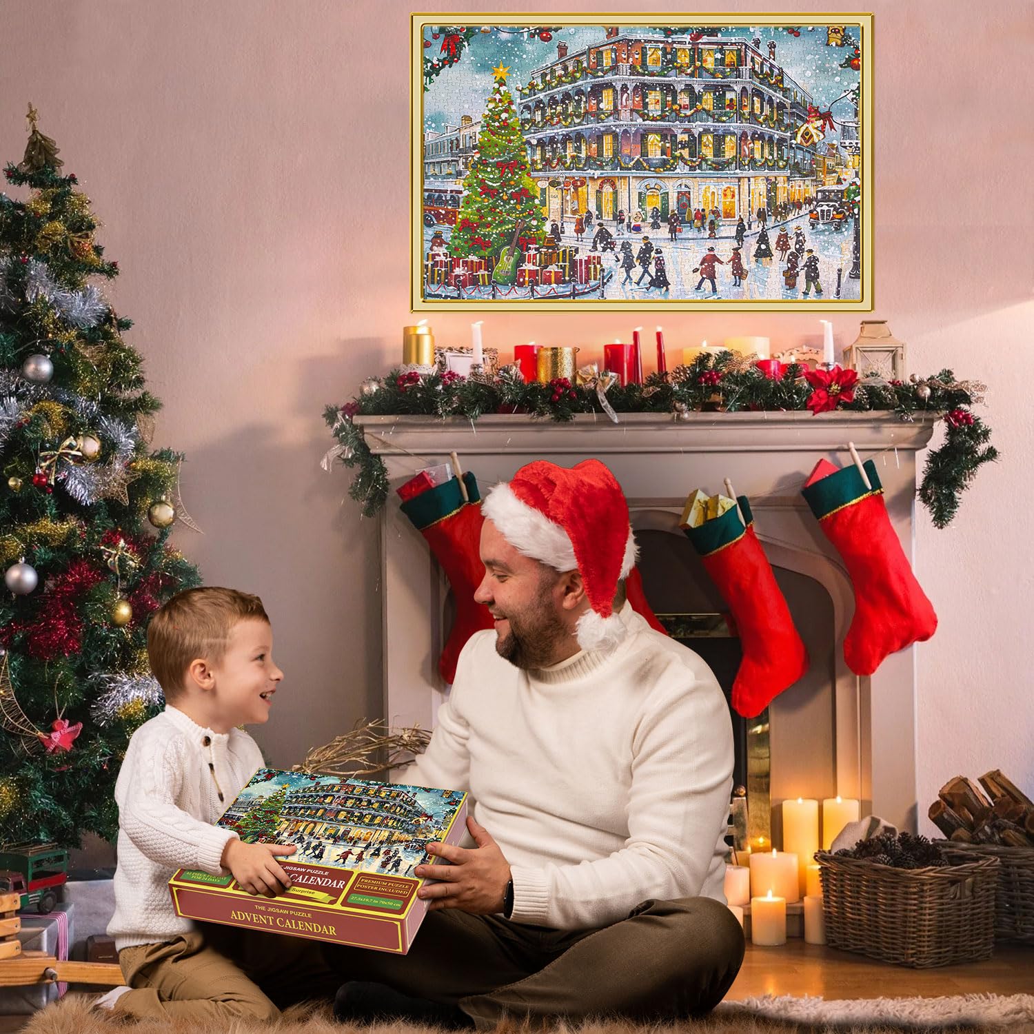 Calendario De Adviento 2024 En Puzzles De 1008 Piezas – Temática Navidad Con Papá Noel Y Reno, Ideal Para Decorar Y Regalar A Niños Y Adultos