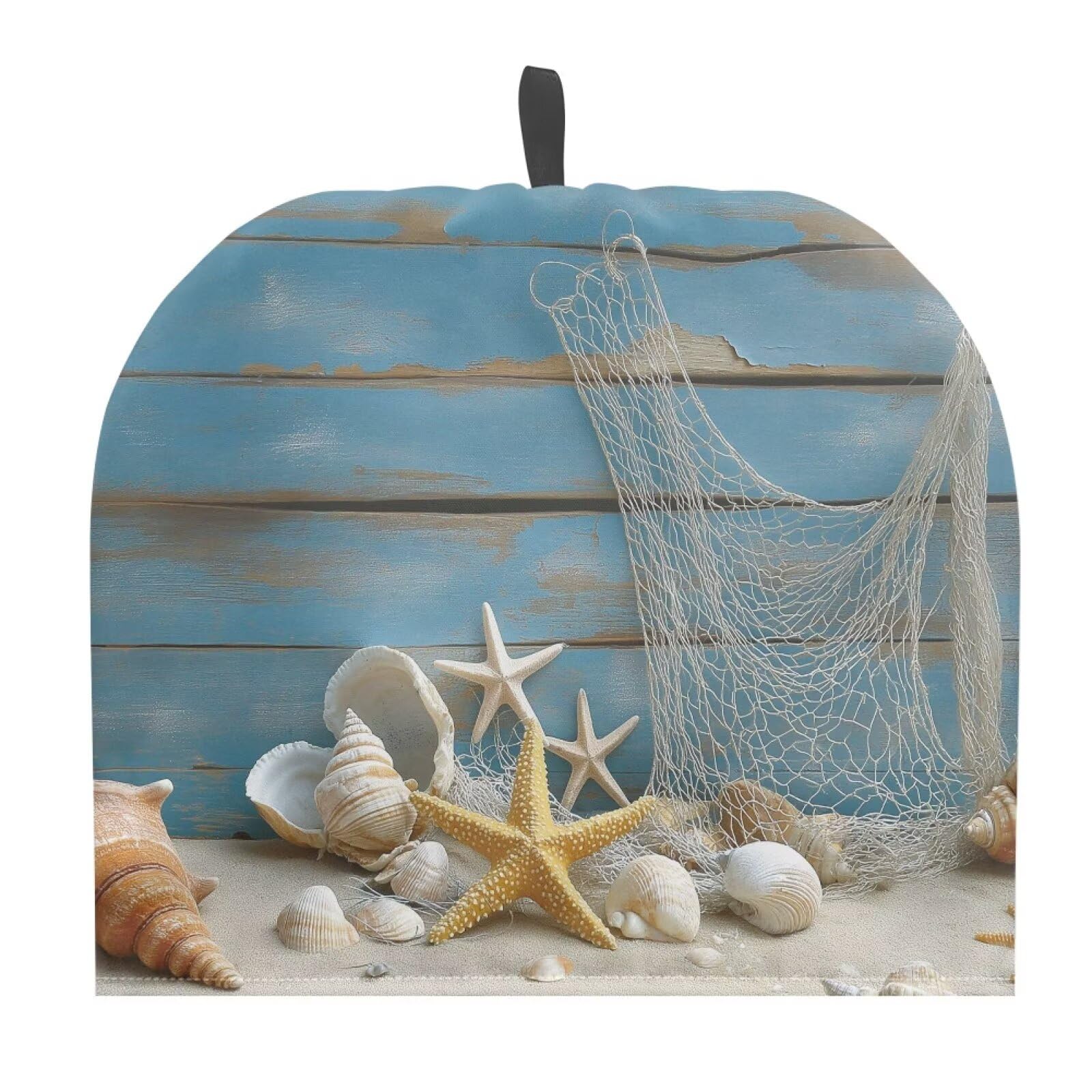 Tutolipy Teapot Cover Insulated Tea Kettle Cosy with Top Hanging Loop, Dust Proof Tea Pot Warmer for Kitchen Restaurant Coffee Shop, Seashells Starfish Pattern