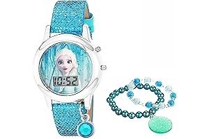 Accutime Disney Frozen Elsa Blue Digital Kids Watch for Toddler Girl, Ages...