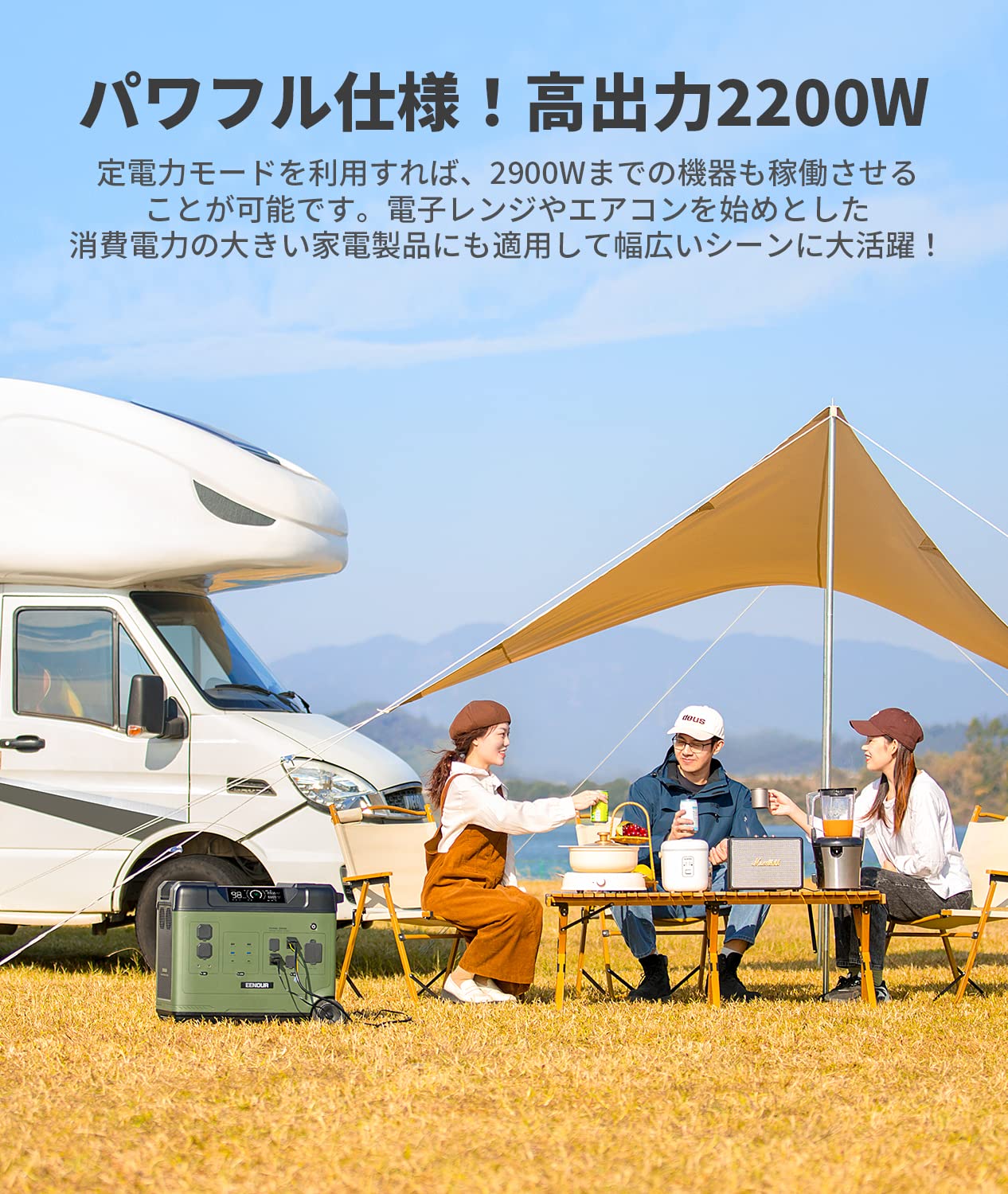 Amazon.co.jp: EENOUR ポータブル電源 P5000 ソーラーパネル200W 2枚 