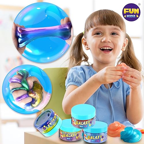 Miniatura 5 de FunKidz - Slime brillante de galaxia de 35.16 onzas líquidas para niños, 35.2 fl oz, paquete de 8 paquetes de juguetes para niñas, kit de limo con