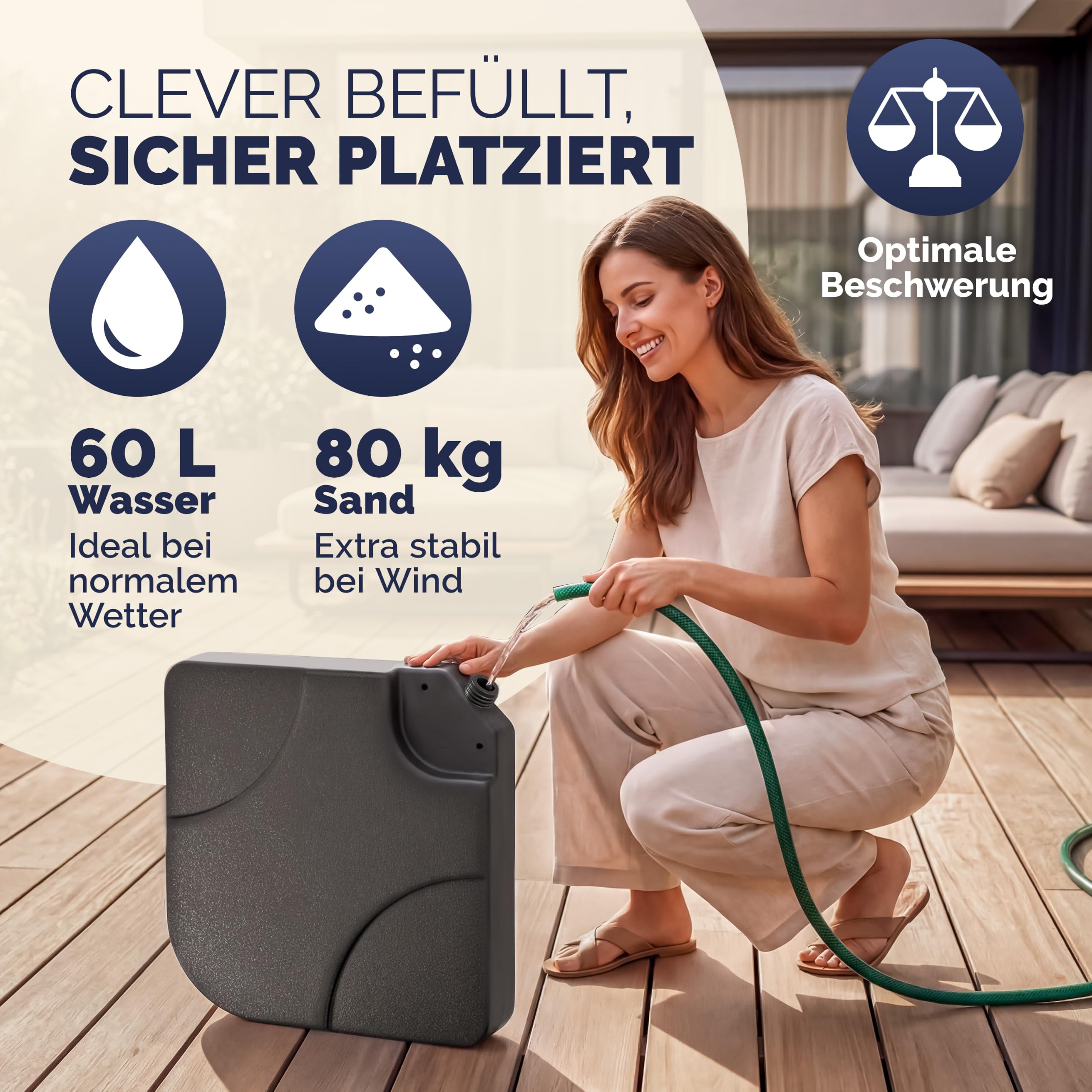 Casaria® Ampelschirm 300/350 cm Komplettset inkl. 4 Gewichte & Schutzhülle - Garten Sonnenschirm UV 80+ neigbar schwenkbar mit Kurbel rund