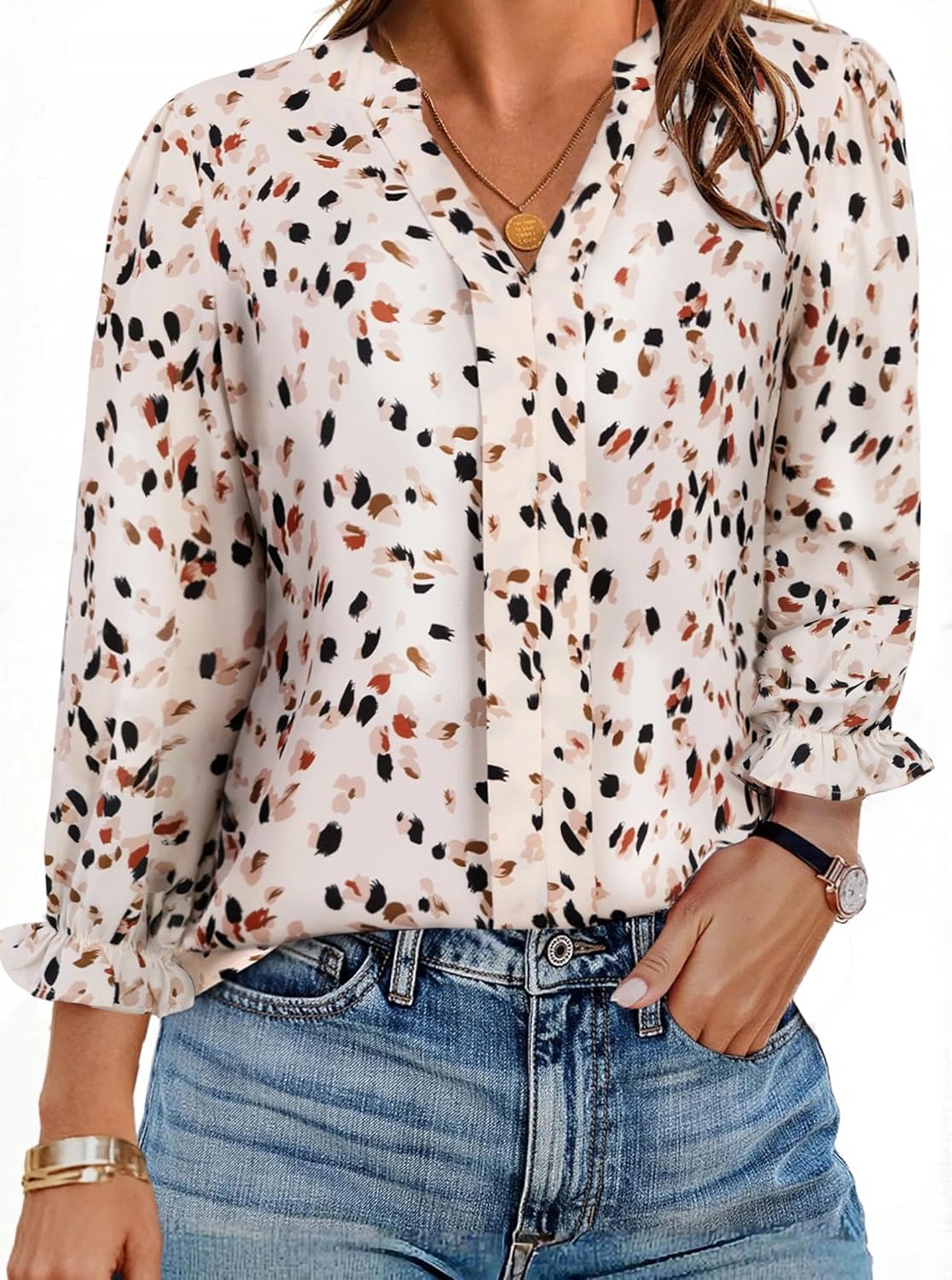 SOFIA'S CHOICE Women's Bow Tie Neck Corporate Outfits Long Sleeve Dressy Blouse Casual Business Shirt Top - Image 4