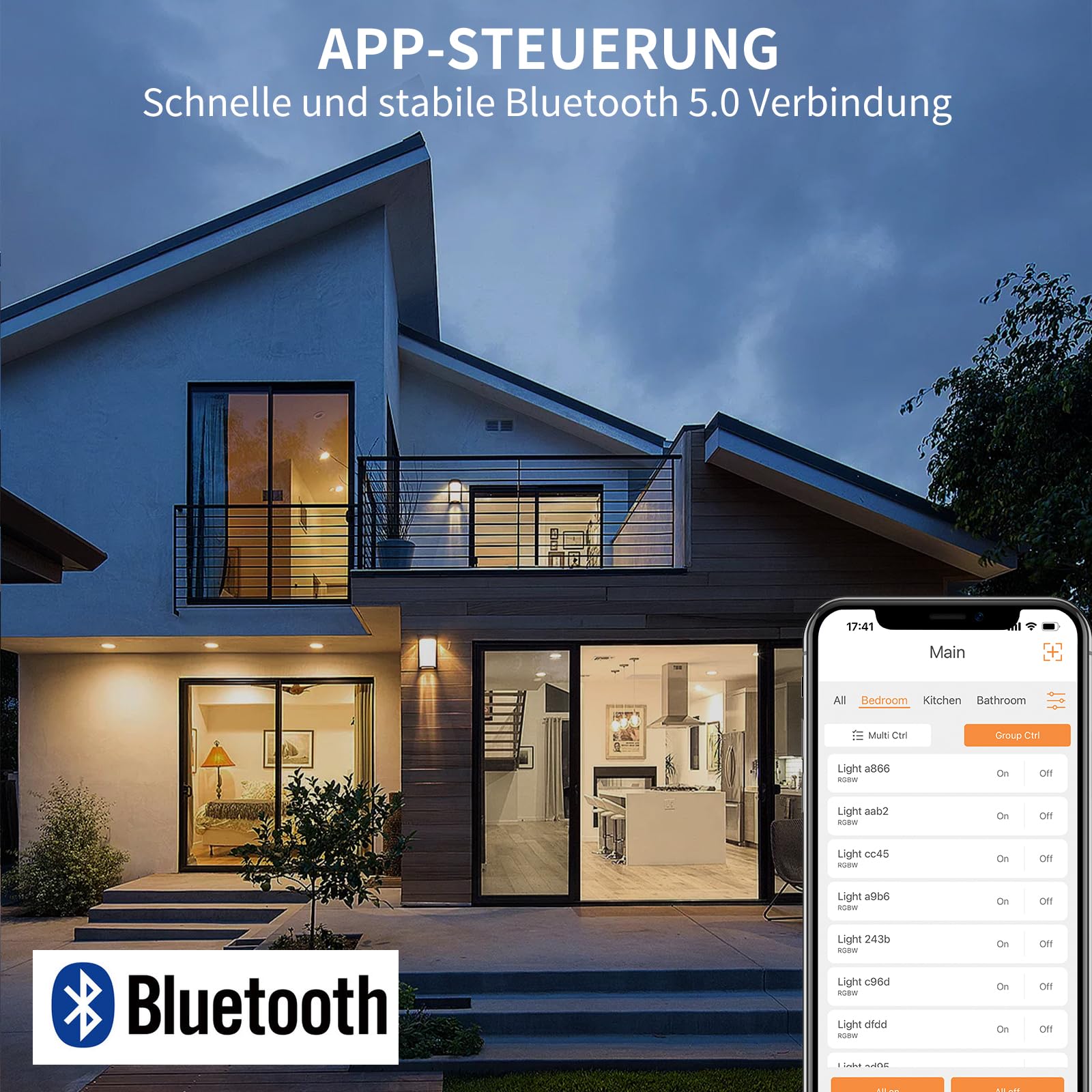 DUSKTEC Einbaustrahler LED Smart 230V 7W Dimmbar mit APP 2700K-6000K Kompatibel mit Alexa 68mm 6er Set