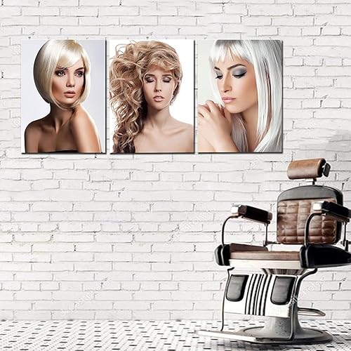 Miniatura 1 de ARNLRDYA Arte de pared para peluquería, peinados de belleza, impresiones en lienzo para mujer, decoración de pared de peinado, pintura de moda para