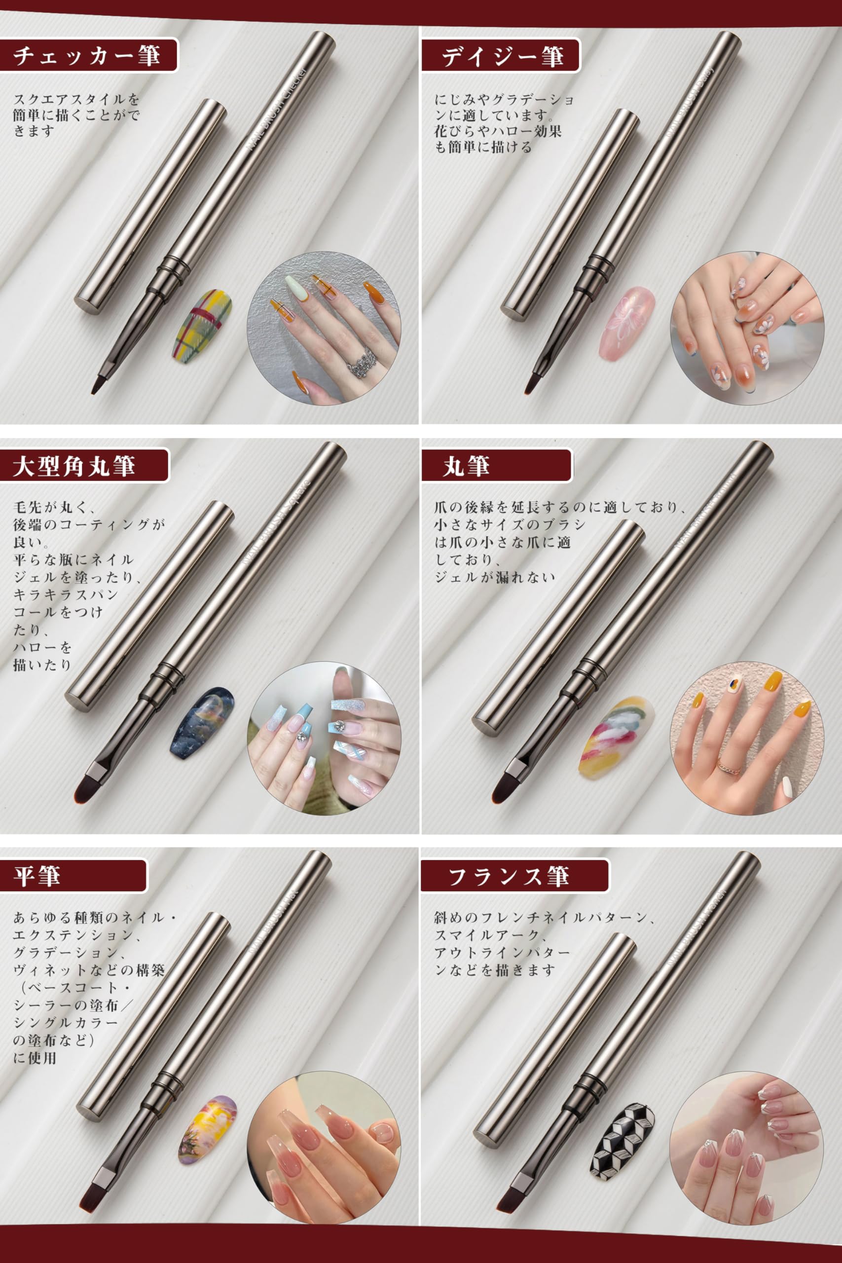 Justit Set di 10 pennelli per unghie in gel, pennello per unghie, pennello per unghie in gel, pennello per nail art, pennello da disegno per unghie, set di pennelli per principianti, tappo incluso