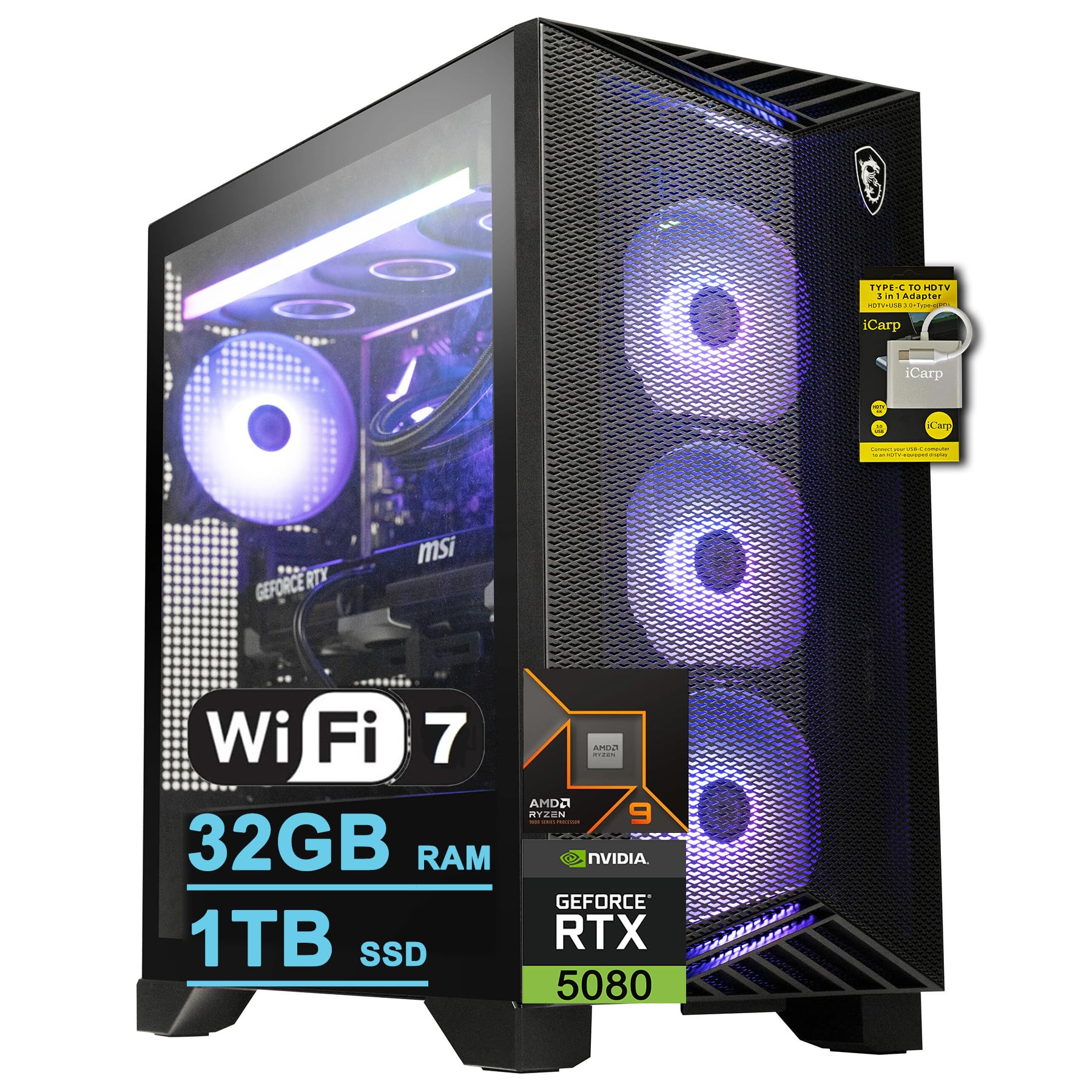 Amazon.com: msi Aegis ZS2 Gaming Desktop AMD 12-core Zen 5 Ryzen 9