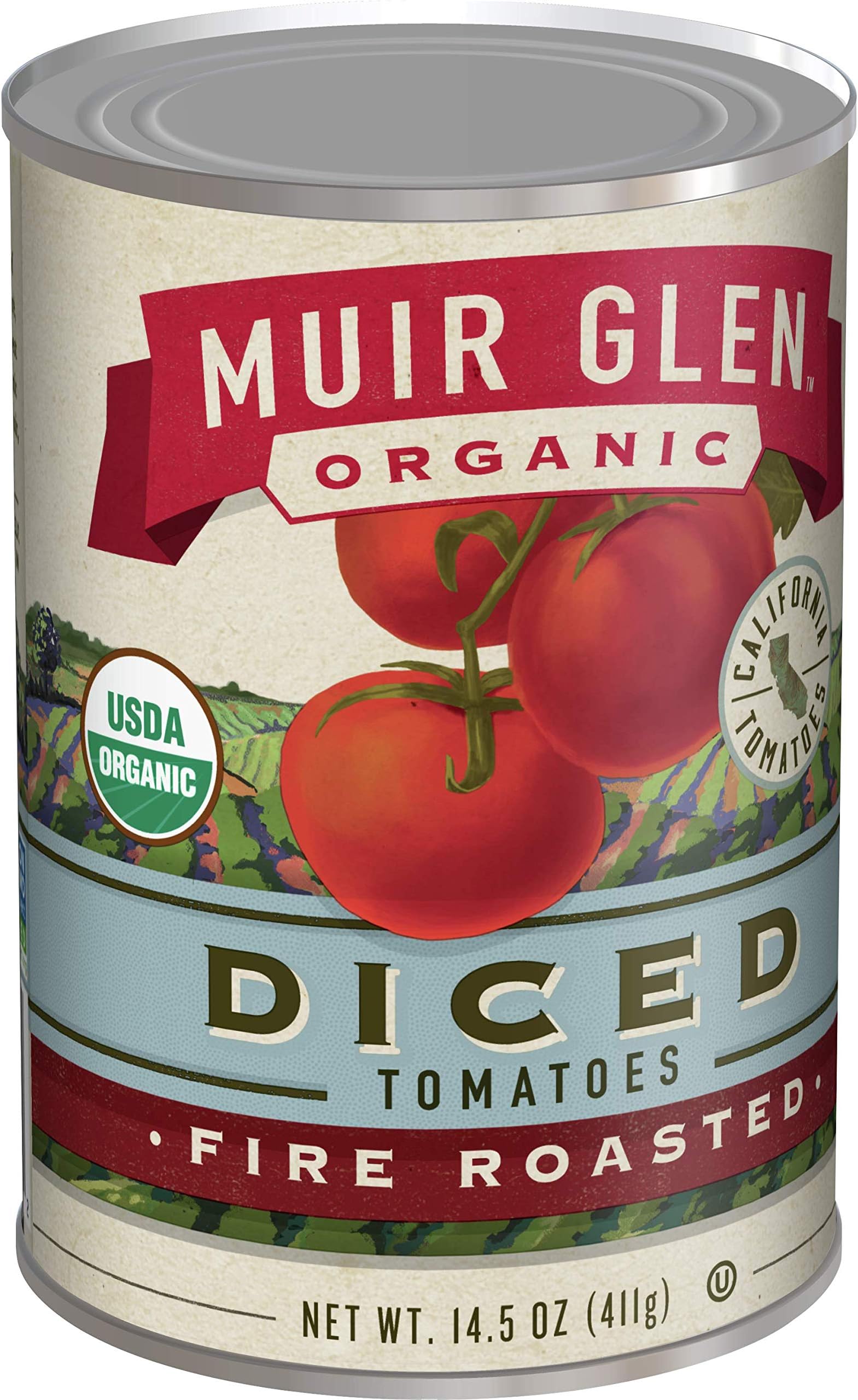 Muir Glen Organic Diced Fire Roasted Tomatoes, 14.5 oz (Pack of 12)