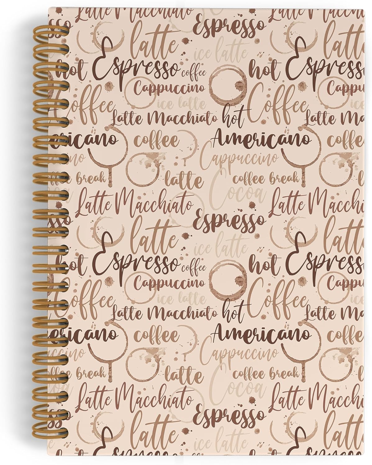 Coffee Themed Spiral Notebook, Coffee Gifts for Women, Coffee Tasting Journal Notebook, Coffee Notebooks for School Work, Coffee Lover Office Supplies Gifts for Women Men, 5.5×8.3 Inch
