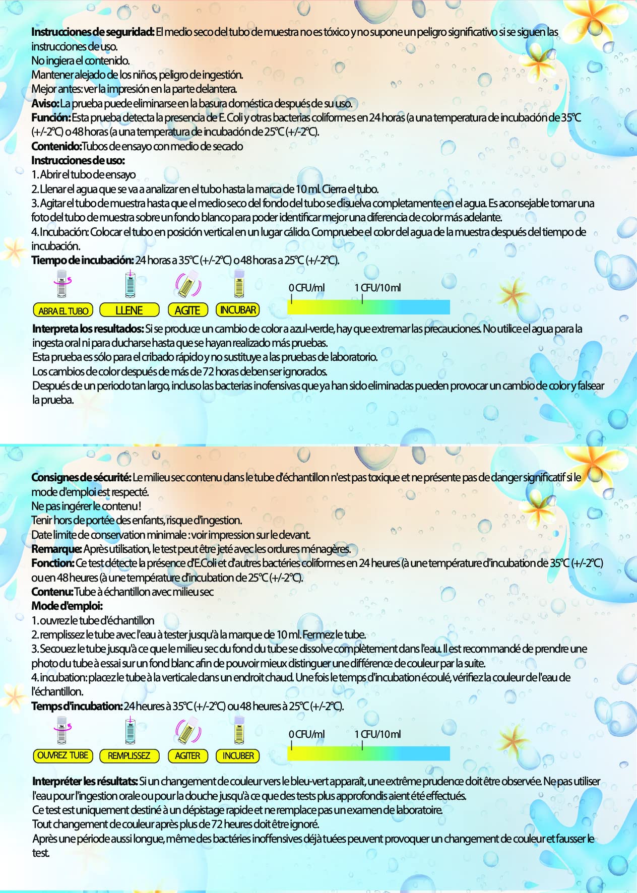 Test dell'acqua per batteri Coliforme E.coli Test in acqua potabile e pozzo Check (2 set di test)