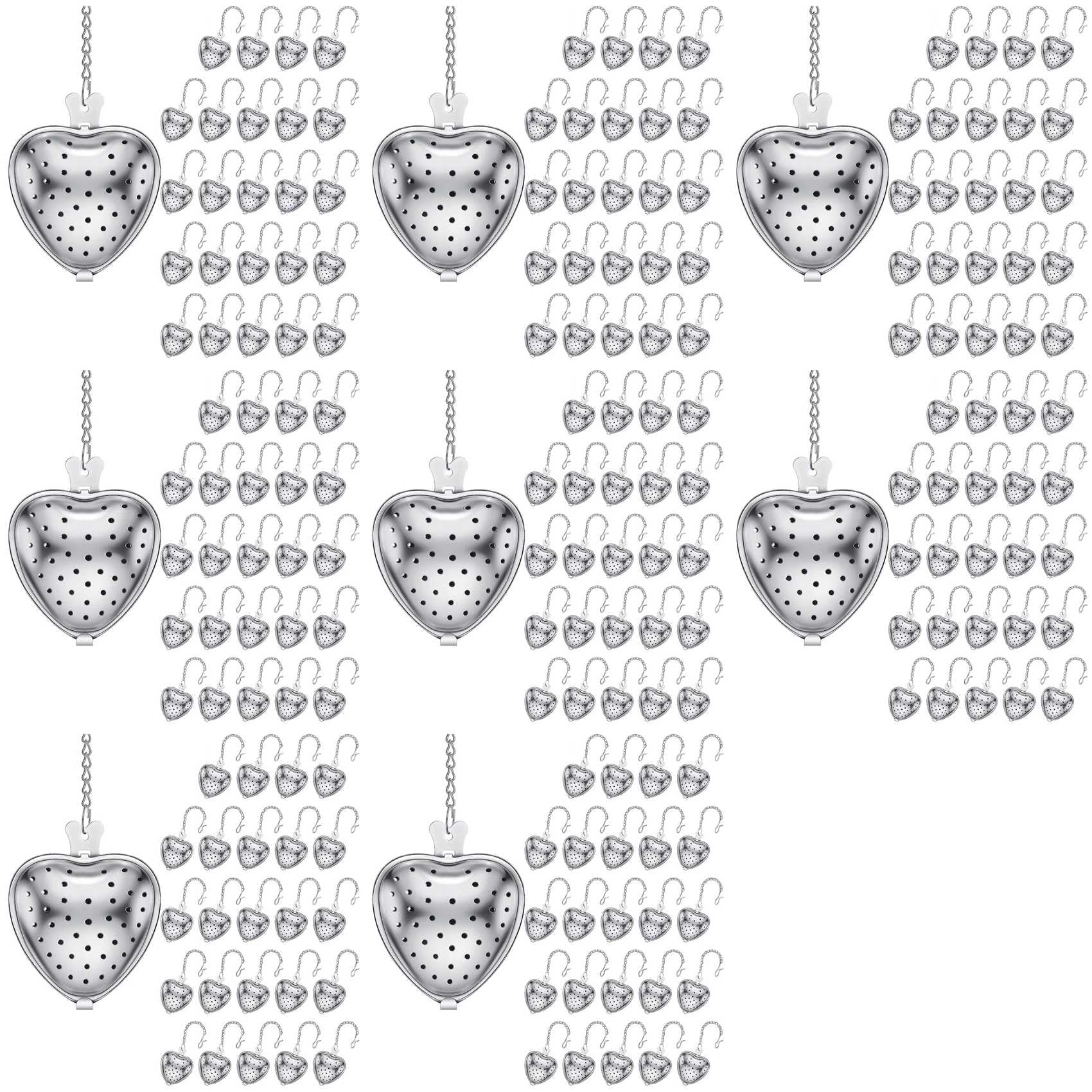 200 Piezas Colador de Té Infusor de Bola de Té de Acero Inoxidable Suelto, Gancho de Cadena Extendida para Condimentos Botella Favores de Fiesta