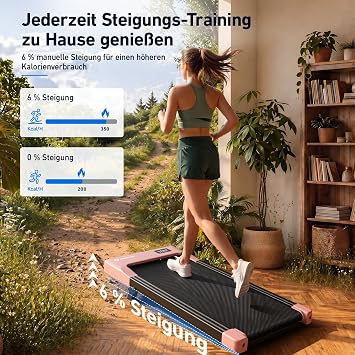 DeerRun Incline Walking Pad, Under Desk Treadmills for Home & Office