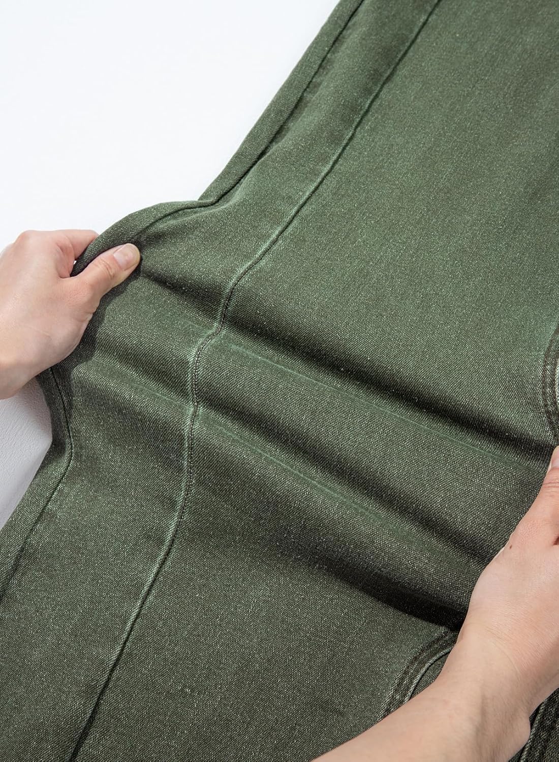 Sidefeel Women's Wide Leg Jeans High Waisted Stretchy Raw Hem Zimbaplatinum Denim Pants - Image 5