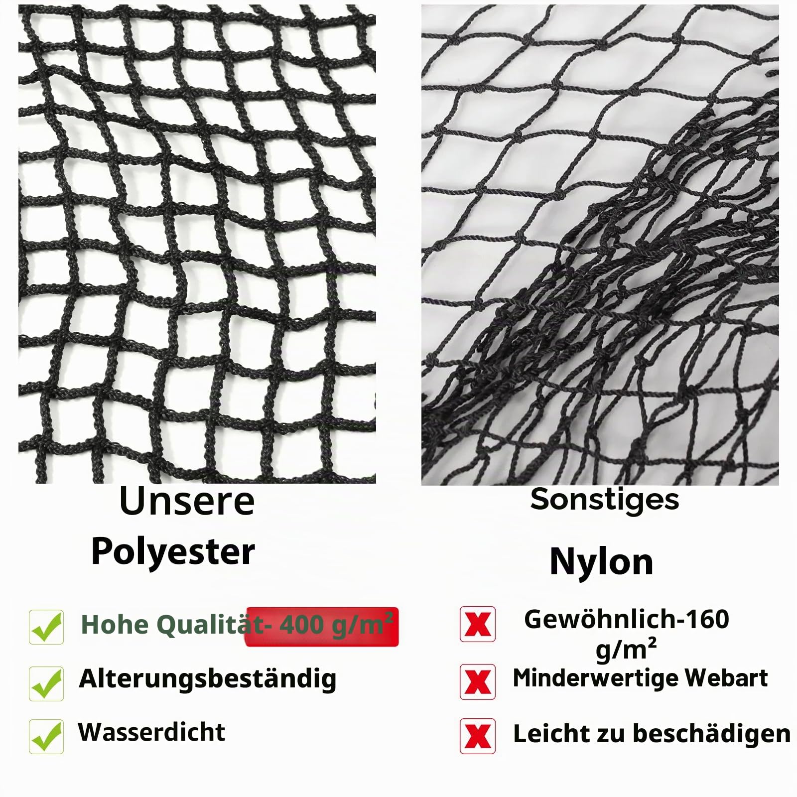 Schwarzes Polyester Golf Übungszaunnetz, 400GSM Schwerlast Golfball-Absperrnetz, Tragbares Golfnetz für Drinnen und Draußen, Golf-Schlagnetz, Verstellbares Schutznetz für Den Hinterhof