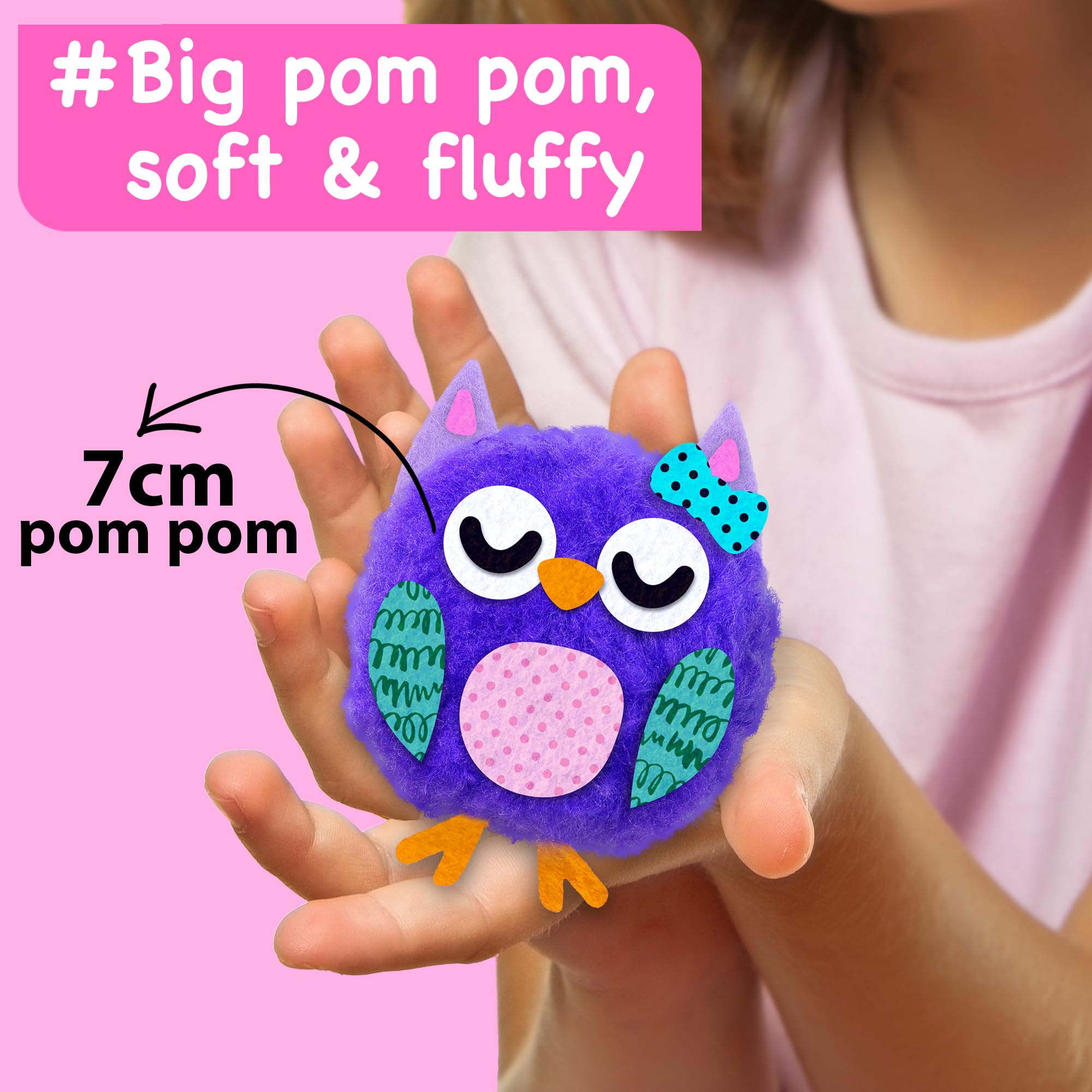 EZCRA Easy Arts and Crafts dla dzieci w wieku 3-5 lat, zestaw 10 dużych pomponów, DIY, pluszowa sztuka, rękodzieło, dla małych chłopców i dziewcząt, rękodzieło, zajęcia sensoryczne