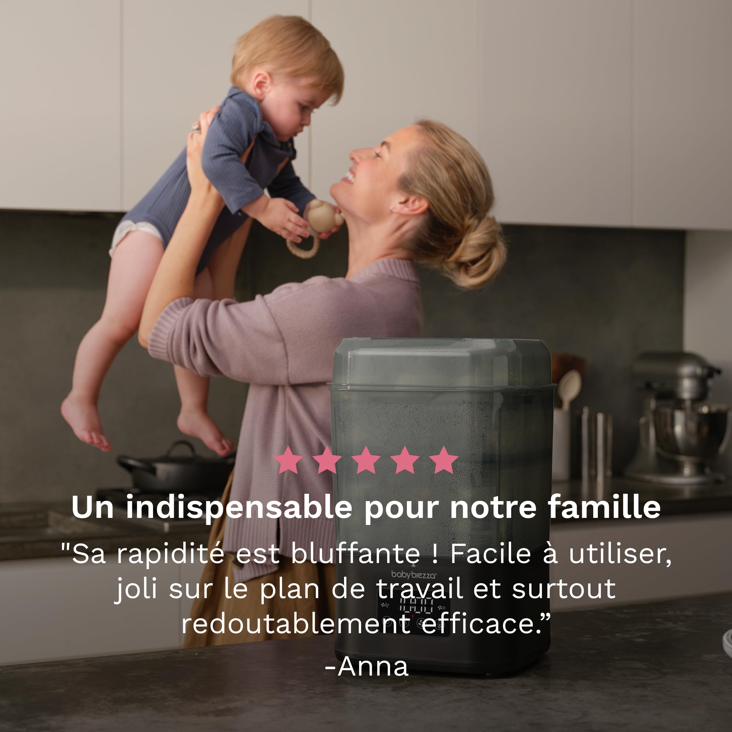 Baby Brezza - Stérilisateur biberons SuperQuick Sterilizer Dryer 10 minutes | Stérilise et sèche en 10 minutes. Grande capacité, compatible avec tous les biberons, sucettes et pièces de tire-lait