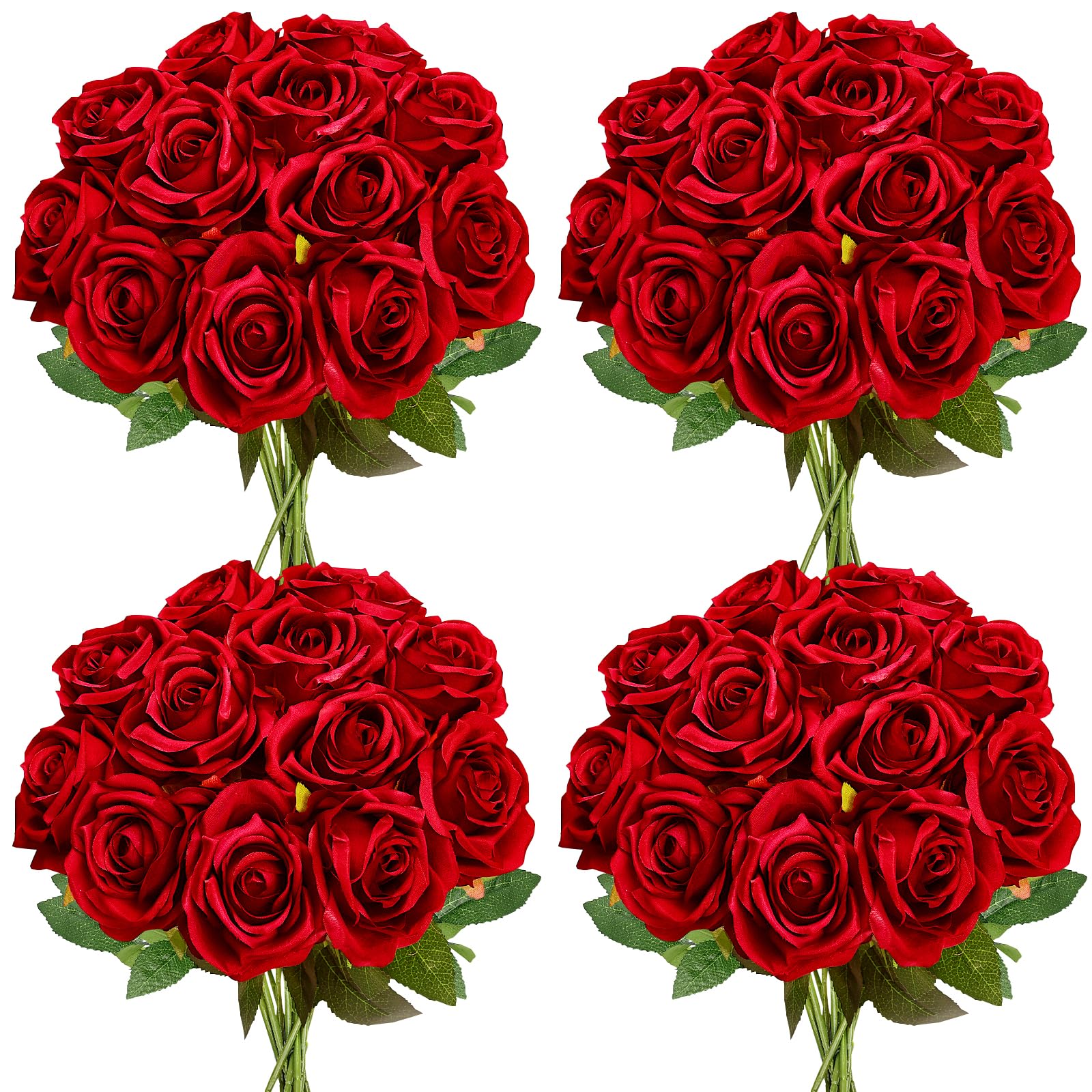 Photo 1 of ***STOCK PHOTO FOR REFERENCE ONLY*** DIYDOFUN 48 PCS Red Roses Artificial Flowers - Fake Silk Floral with Long Stems Bulk for Table Centerpieces DIY Bouquet Arrangements Wedding Party Bridal Shower Vase Decorations