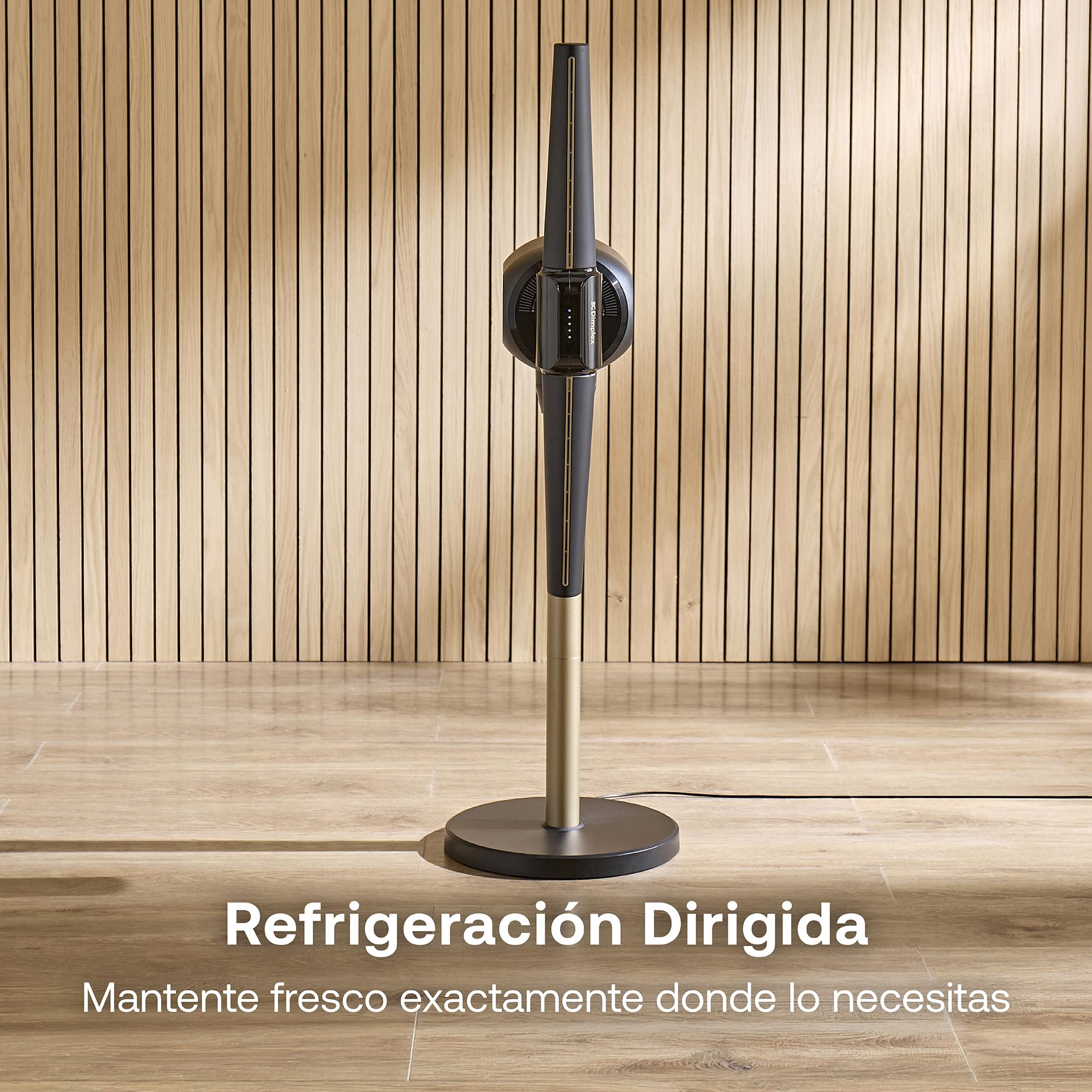 Dimplex FlexBlade ventilador de pie sin aspas, doble dirección 2×180°, oscilación 90°, alcance 20m, silencioso 36dB, mando magnético, 5 velocidades, temporizador