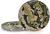 Vista 13 de Golden Rabbit Platos llanos esmaltados, 10.5 pulgadas, textura blanca sólida, juego de 4