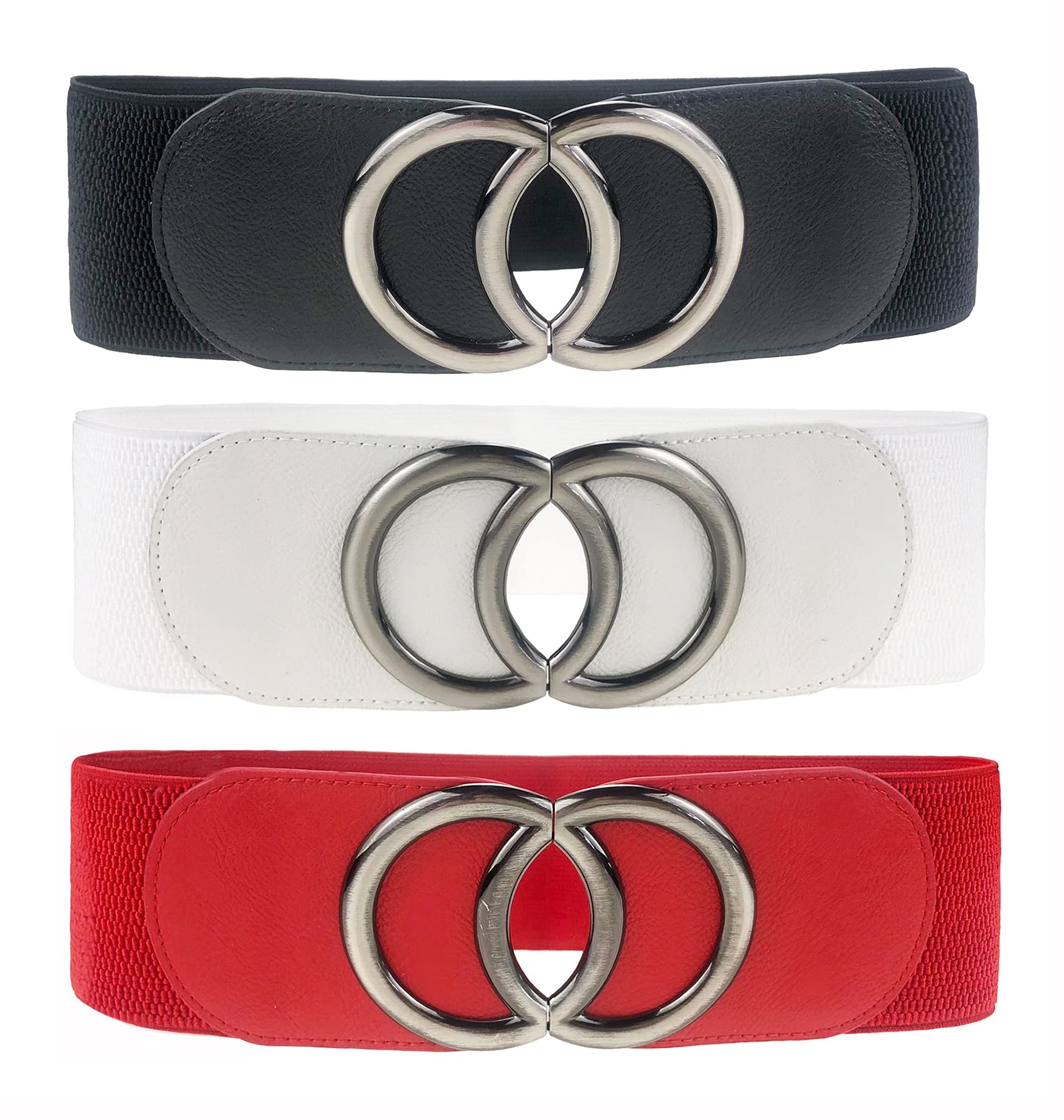Photo 1 of *MISSING PARTS - see clerk notes*
Swtddy Women's Elastic Wide Stretchy Waist Cinch Belt Waistband For Dresses (Suit For Waist Size 36"-45", Gun black O Design Black+White+Red)