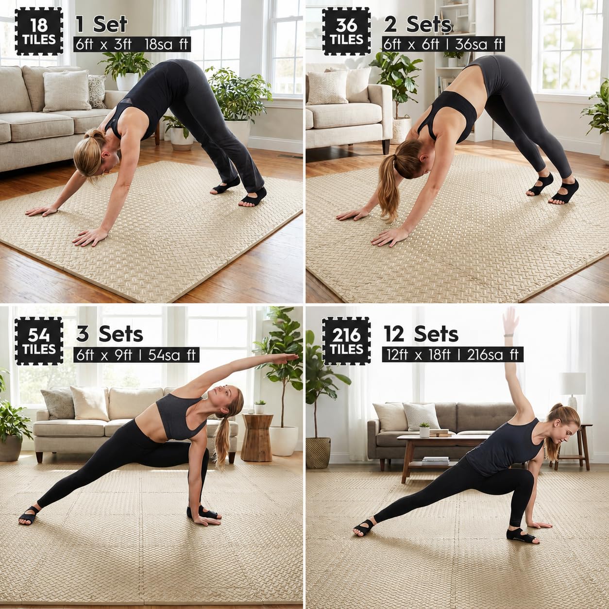 EVA Foam Floor Tiles - Exercise & Yoga Mats -3