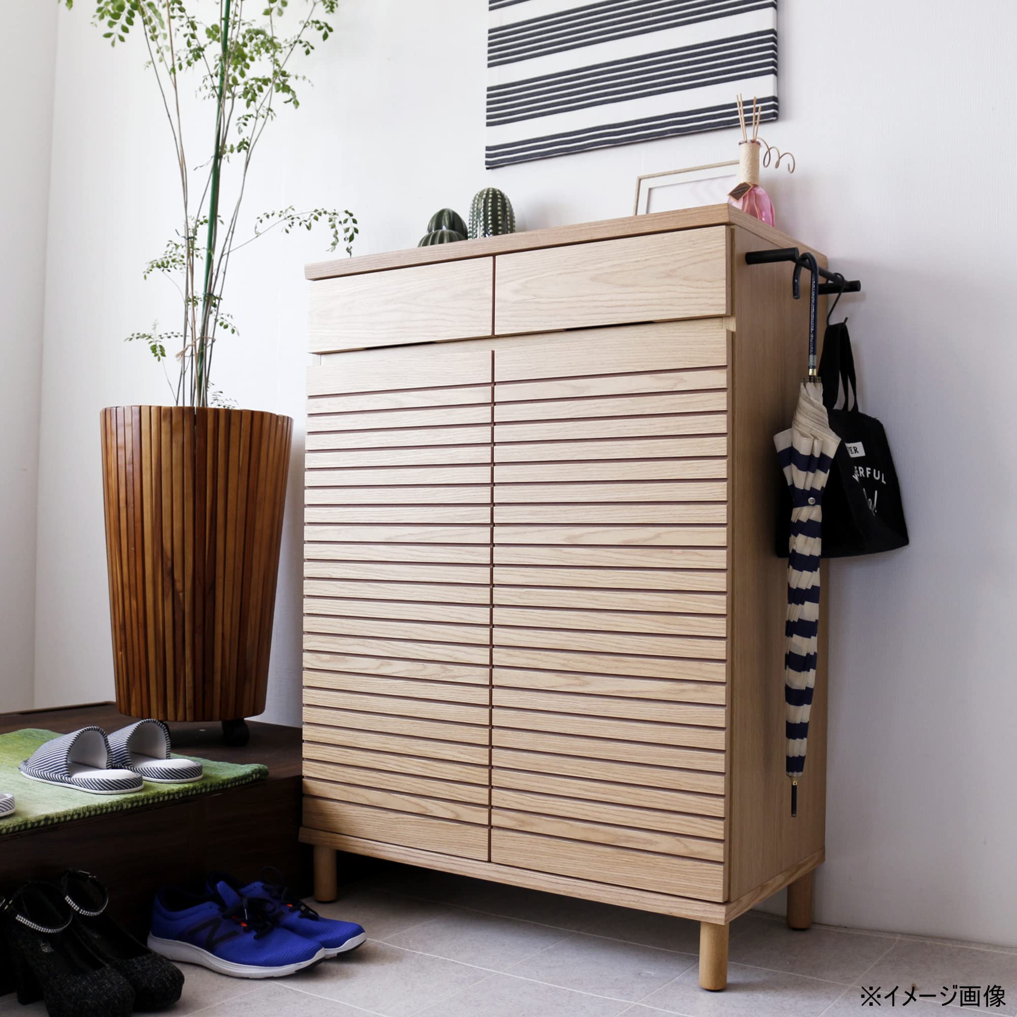 【美品】家具 シューズボックス　靴ばこ 靴箱 靴ばこ 戸建て用 シューズラック 幅82 大容量 18足 9足 棚付き 3