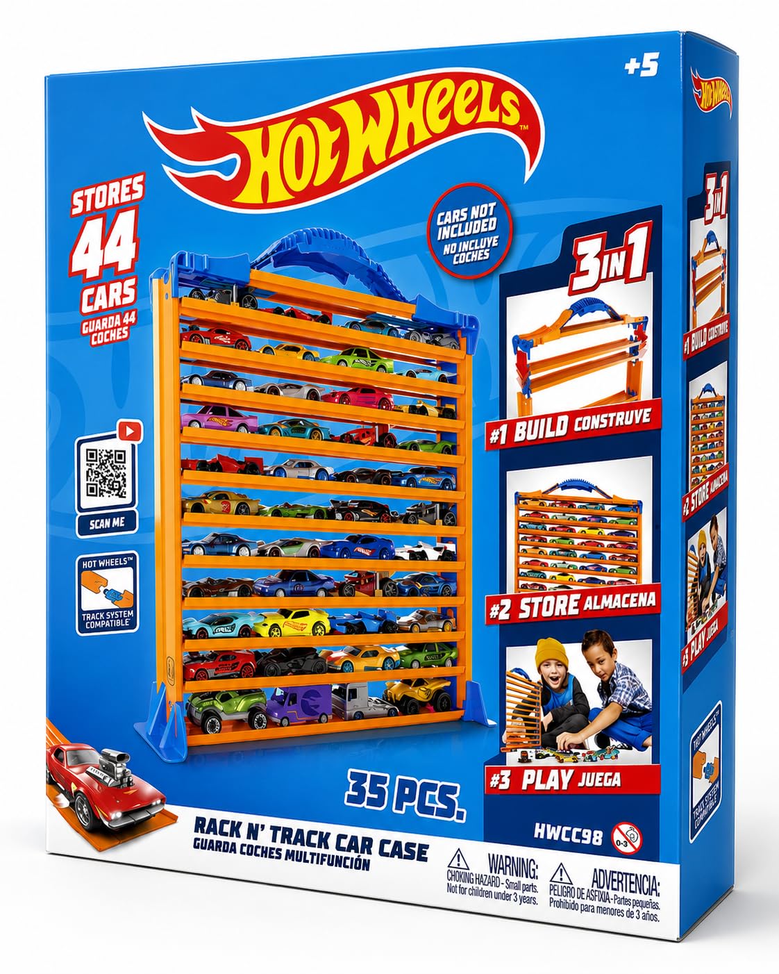 Hot Wheels Rack N' Track Storage for 44 Cars or Other Toys