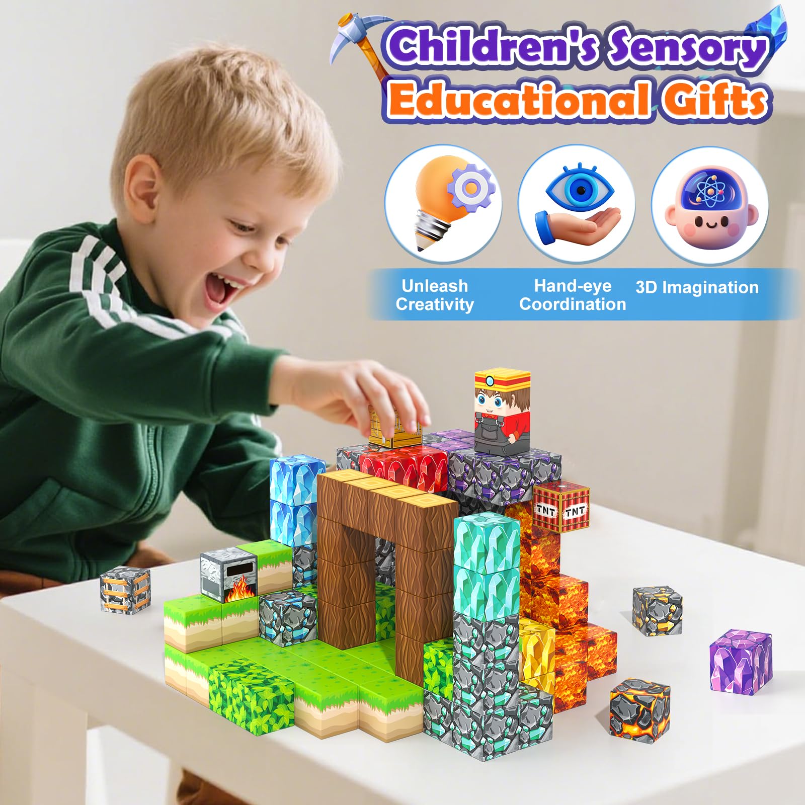 Amazon.com: Gooidea Magnetic Blocks -150 Magnetic Building Blocks