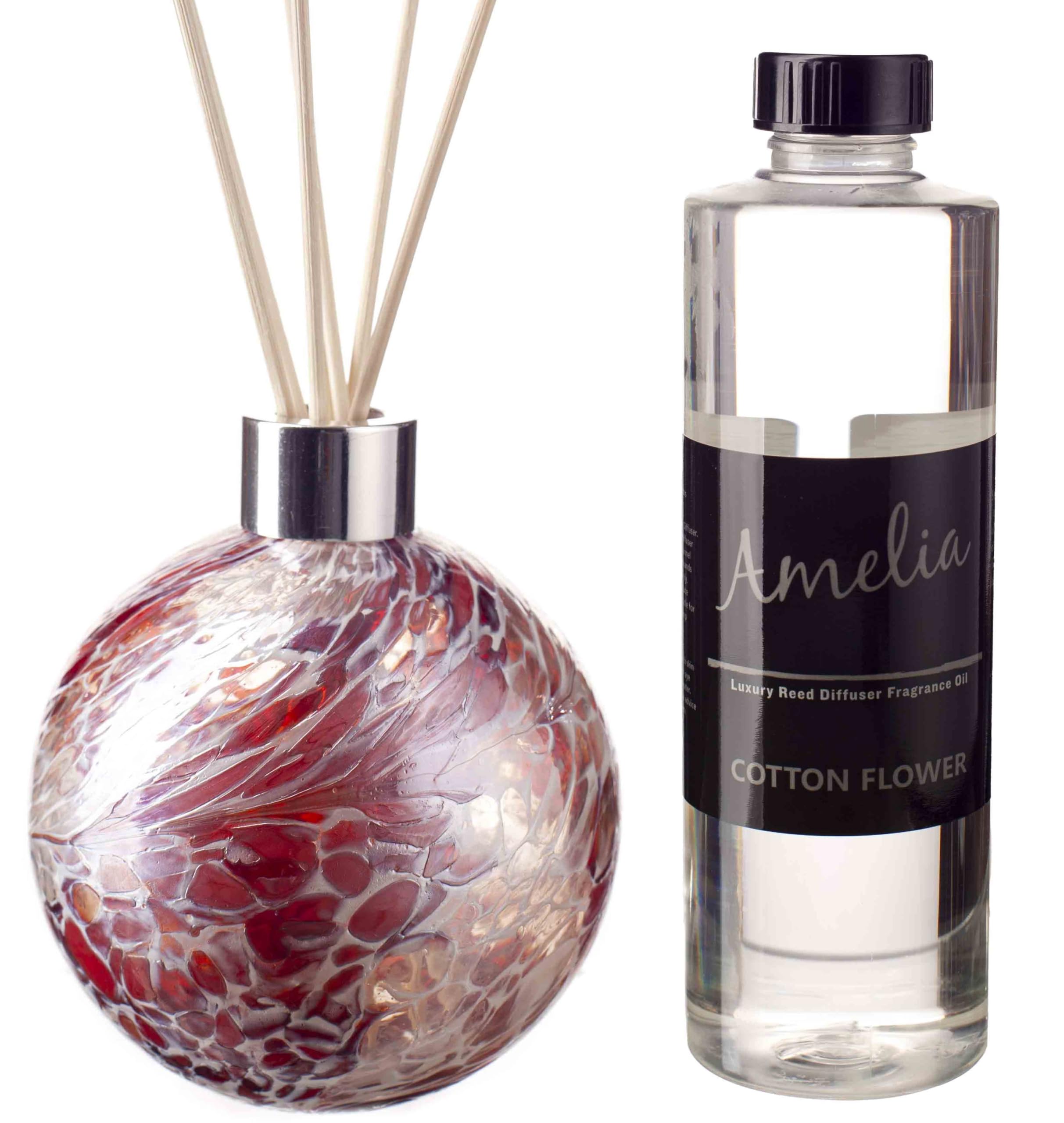 Reed Diffuser Gift Set - Red & White Crackled