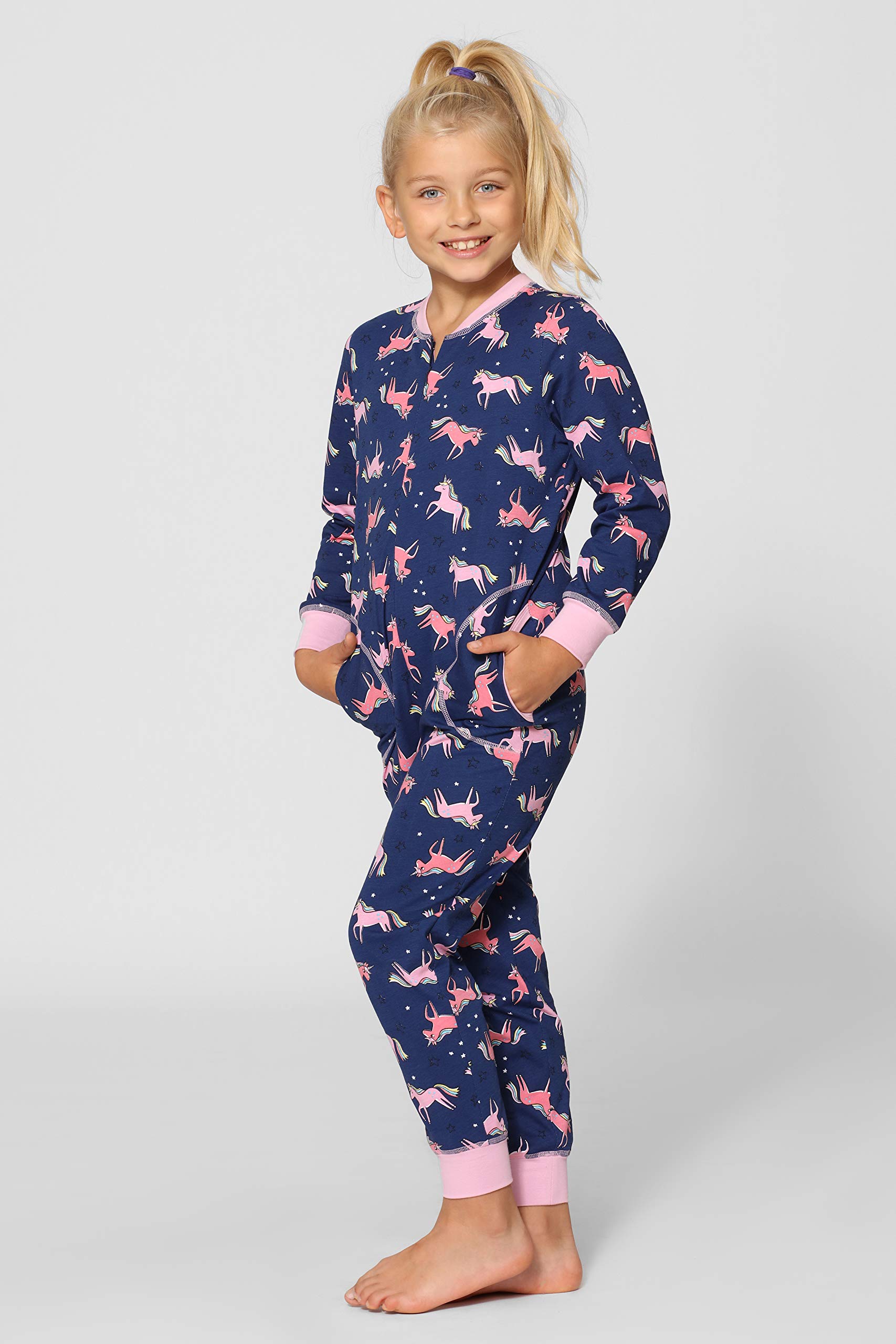 Merry Style Mädchen Schlafoverall Jumpsuit Mädchen Bequeme und warme Schlafanzug Kinder MS10-186