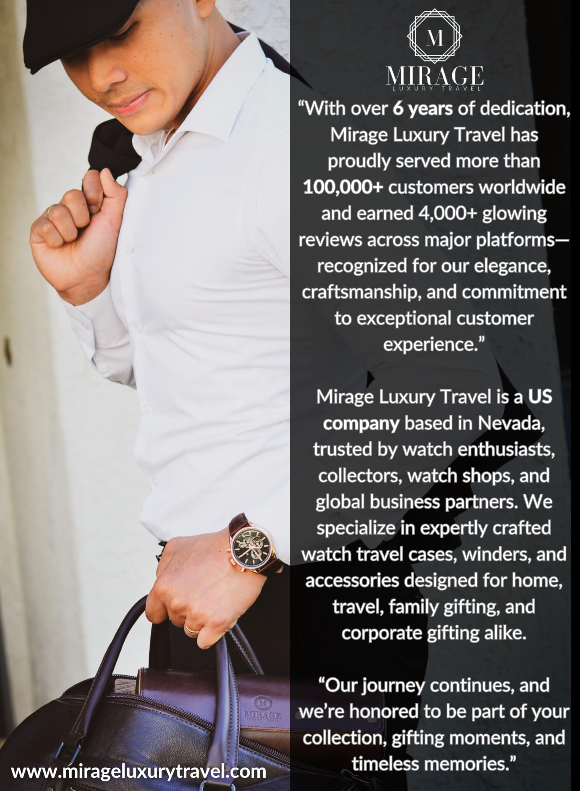 Watch Roll Case for Men - Watch Travel Case - organizer do przechowywania i wyświetlacz - Mirage Watch Roll Case