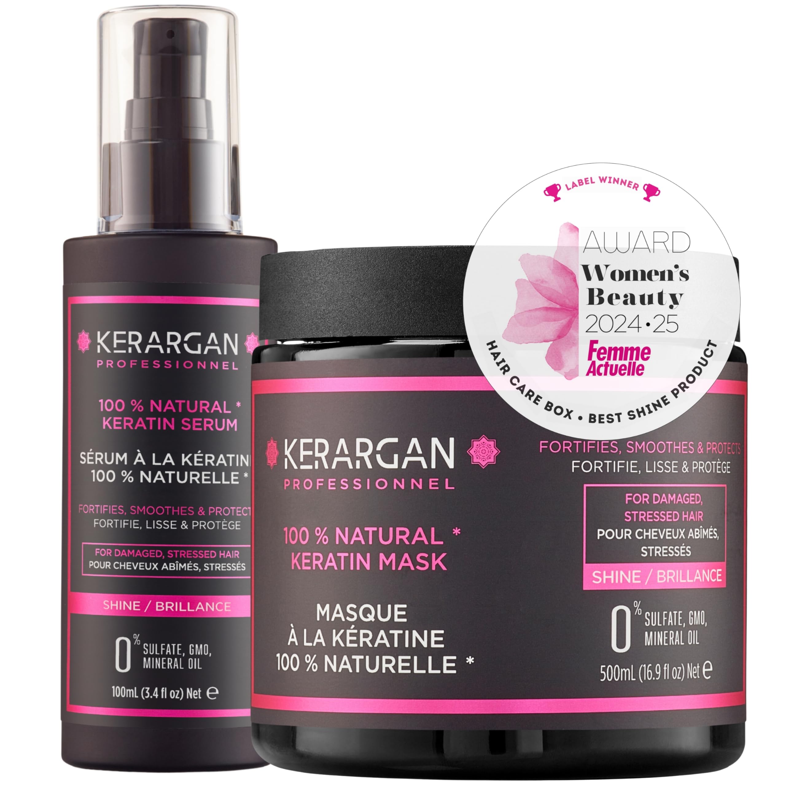 KERARGAN - Keratin Haarmaske & Haarserum Reparatur - 500ml+100ml