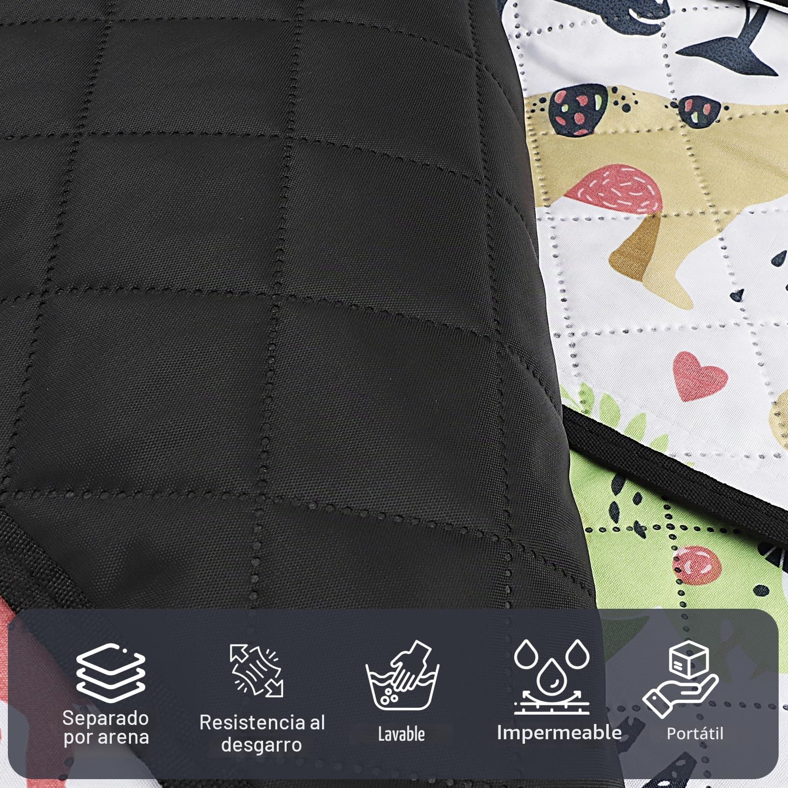 Tappetino da Picnic 2 mx2m (Limone) - Manta Picnic Impermeable 2x2M – Picnic Blanket Impermeable Plegable, Manta Playa Grande para Camping, Jardín, Manta Camping Lavable