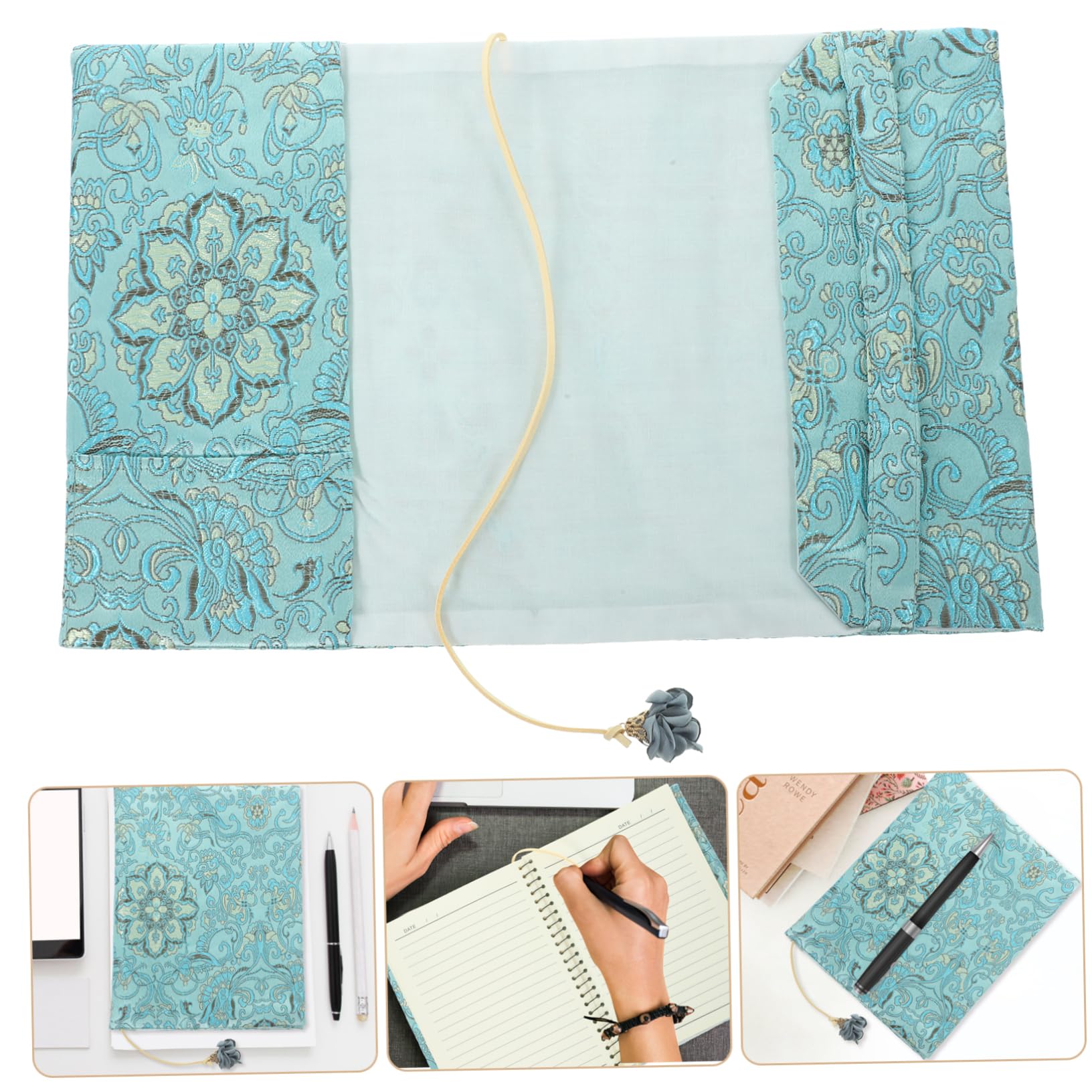VILLCASE 4 Pièces couverture de livre format a5 livre decoration décoration tissu de signature protège- décoratif pochette de pour les amoureux des s en tissu
