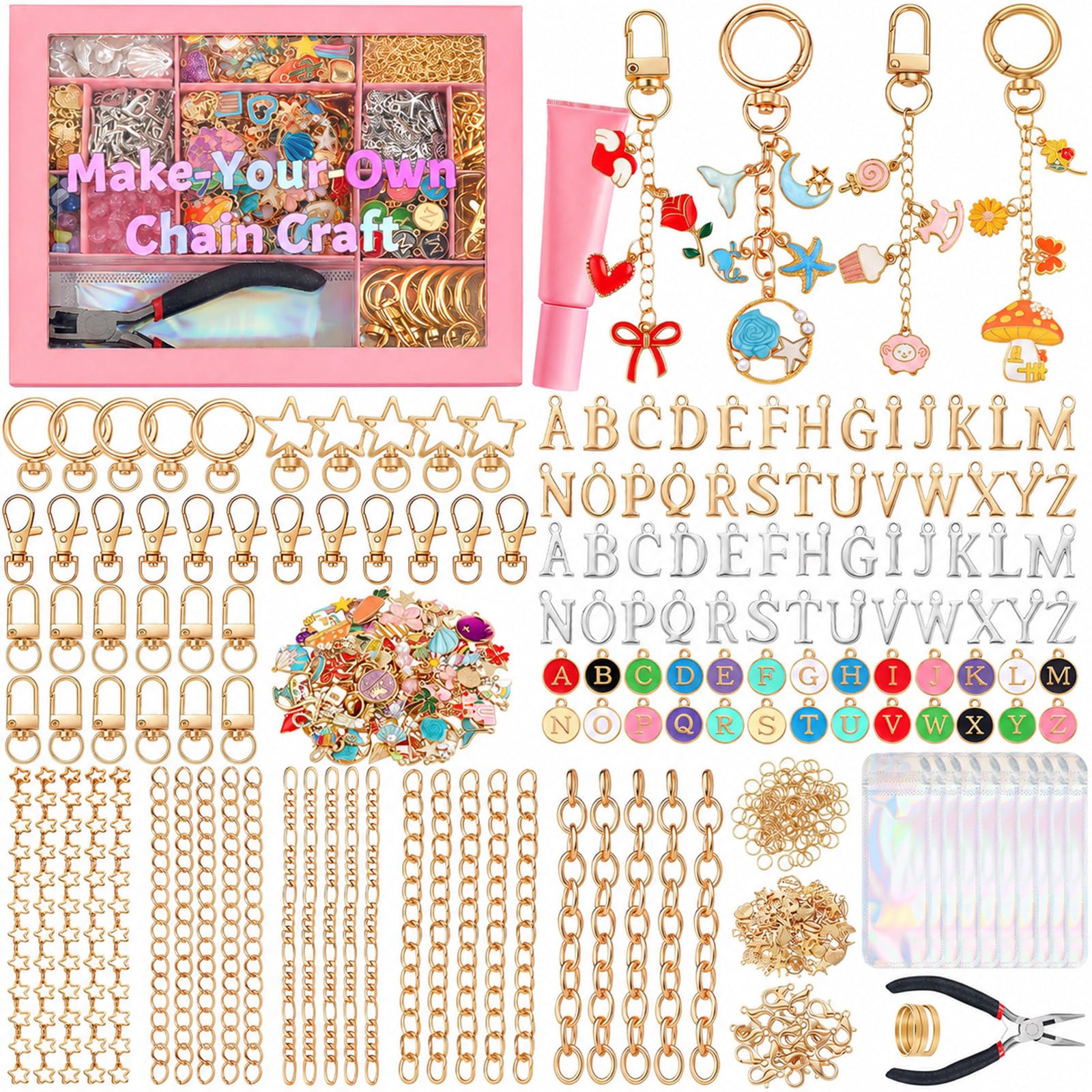 Kit para hacer llaveros y evitar perder las llaves con estilo JOICEE 8
