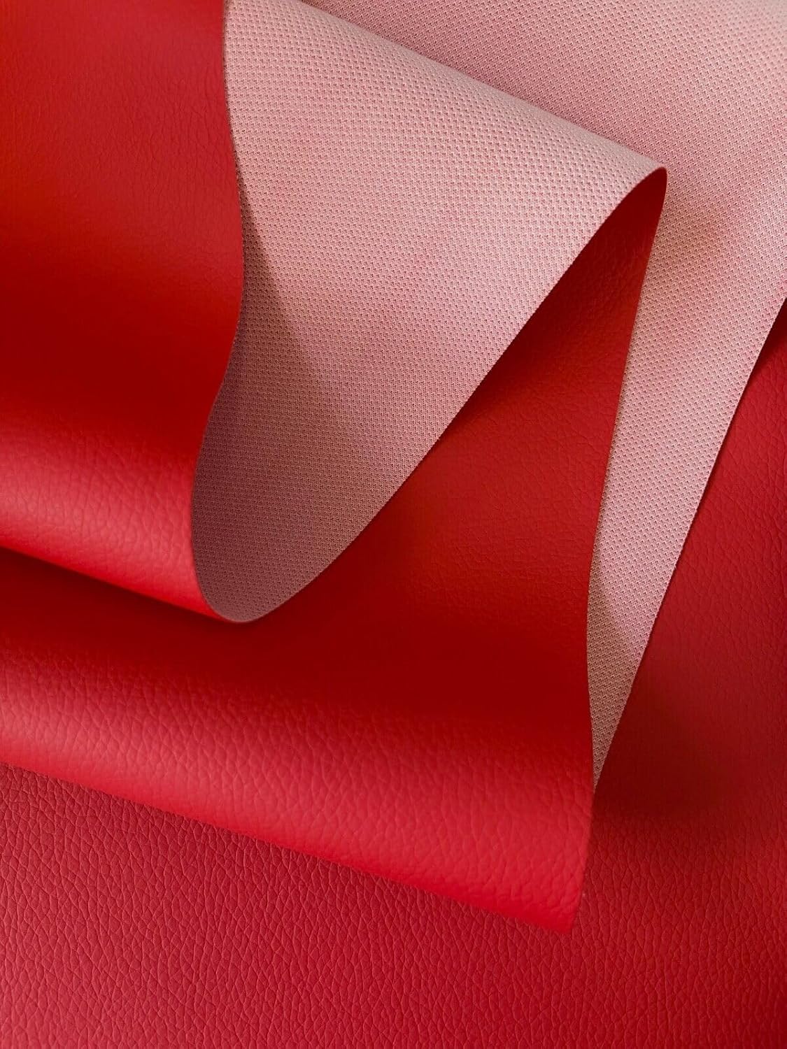 by The Yard Vinyl Fabric Faux Leather Automotive Car Upholstery 56" Wide Continuous by Yard (red)