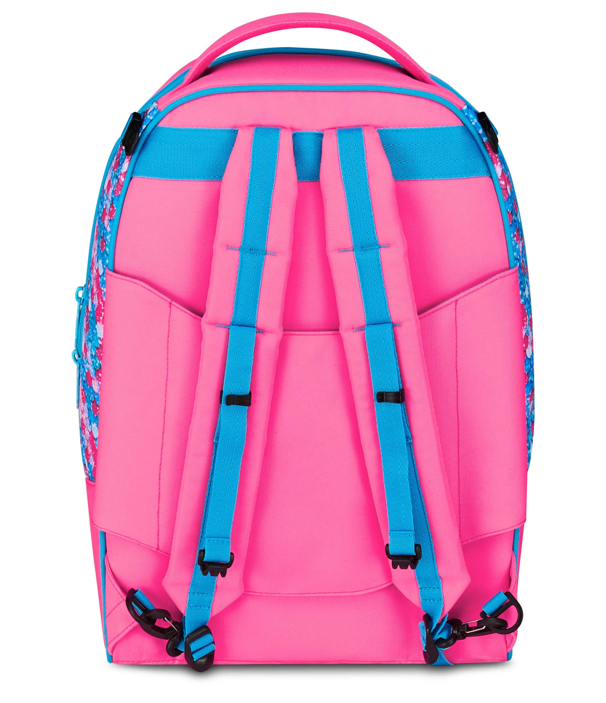 Seven Mermaid Magic Trolley Scuola Jack 3 Ruote, Fucsia, Zaino Con Carrello Sganciabile Da 33 Litri, Per Scuola Elementare e Media, Bambina