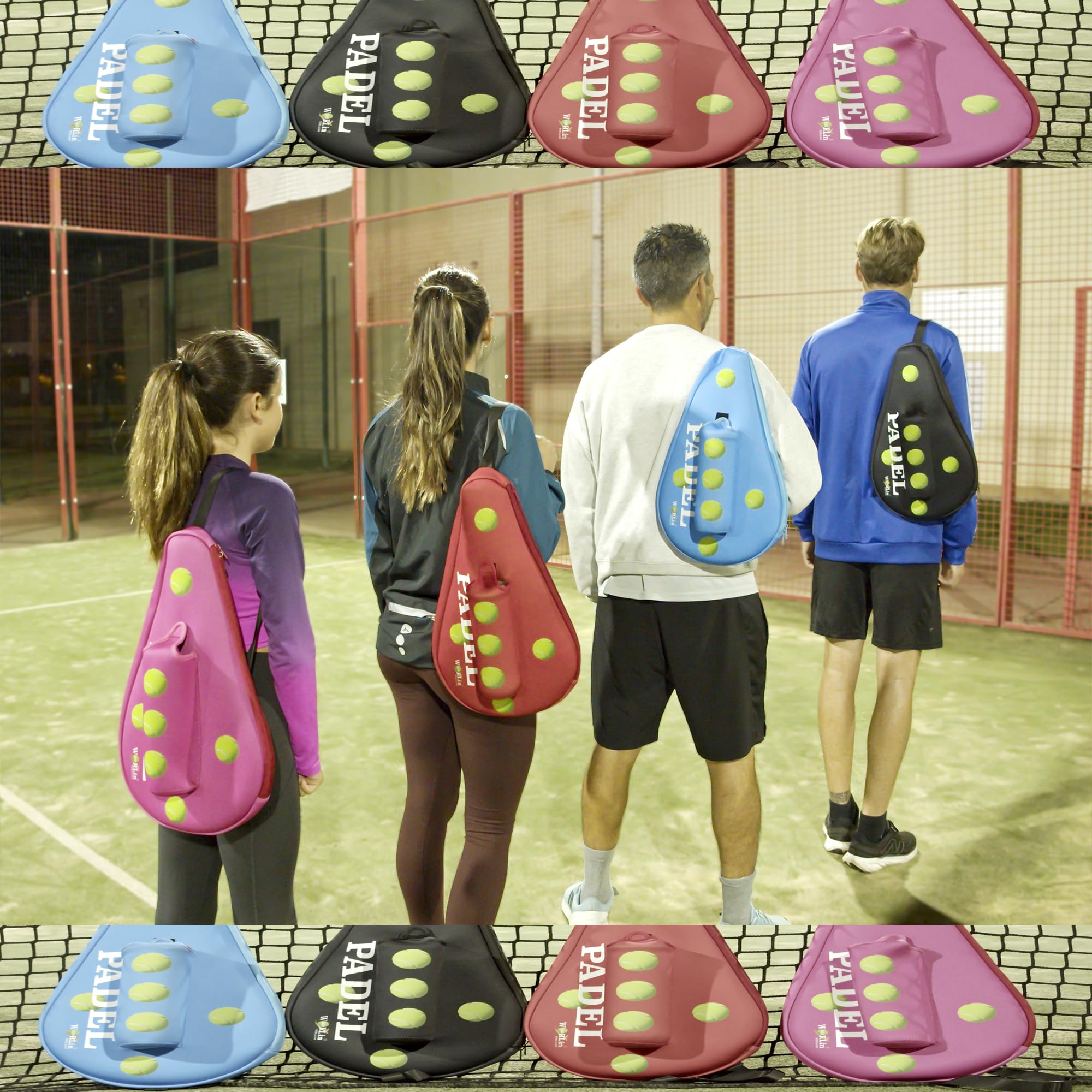 WORLin360- Funda para Pala de Padel, con Bolsillo para Pelotas, Funda para Raquetas de Padel, paletero de Padel. Funda térmica pádel. Diseño Especial.