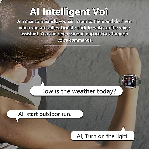 Miniatura 4 de Reloj inteligente para hombre (contestaciónmarcación), resistente al agua 5 ATM, 1.96 pulgadas, HD, resistente reloj táctico para Android iOS