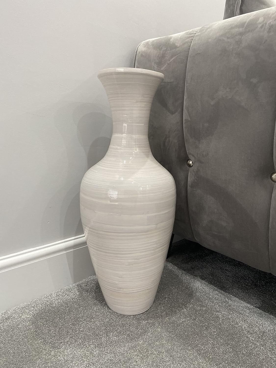Marissa's Gifts White bamboo vase 60cm tall floor vase Amazon.co.uk
