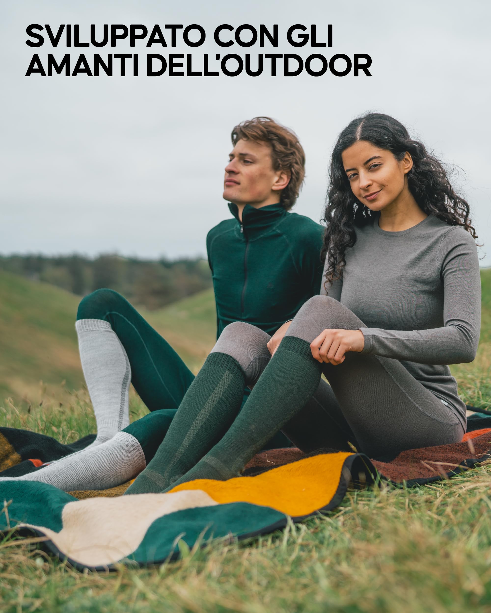 DANISH ENDURANCE Calze Lunghe da Trekking in Lana Merino, Calzini Anti Vesciche, da Uomo e Donna