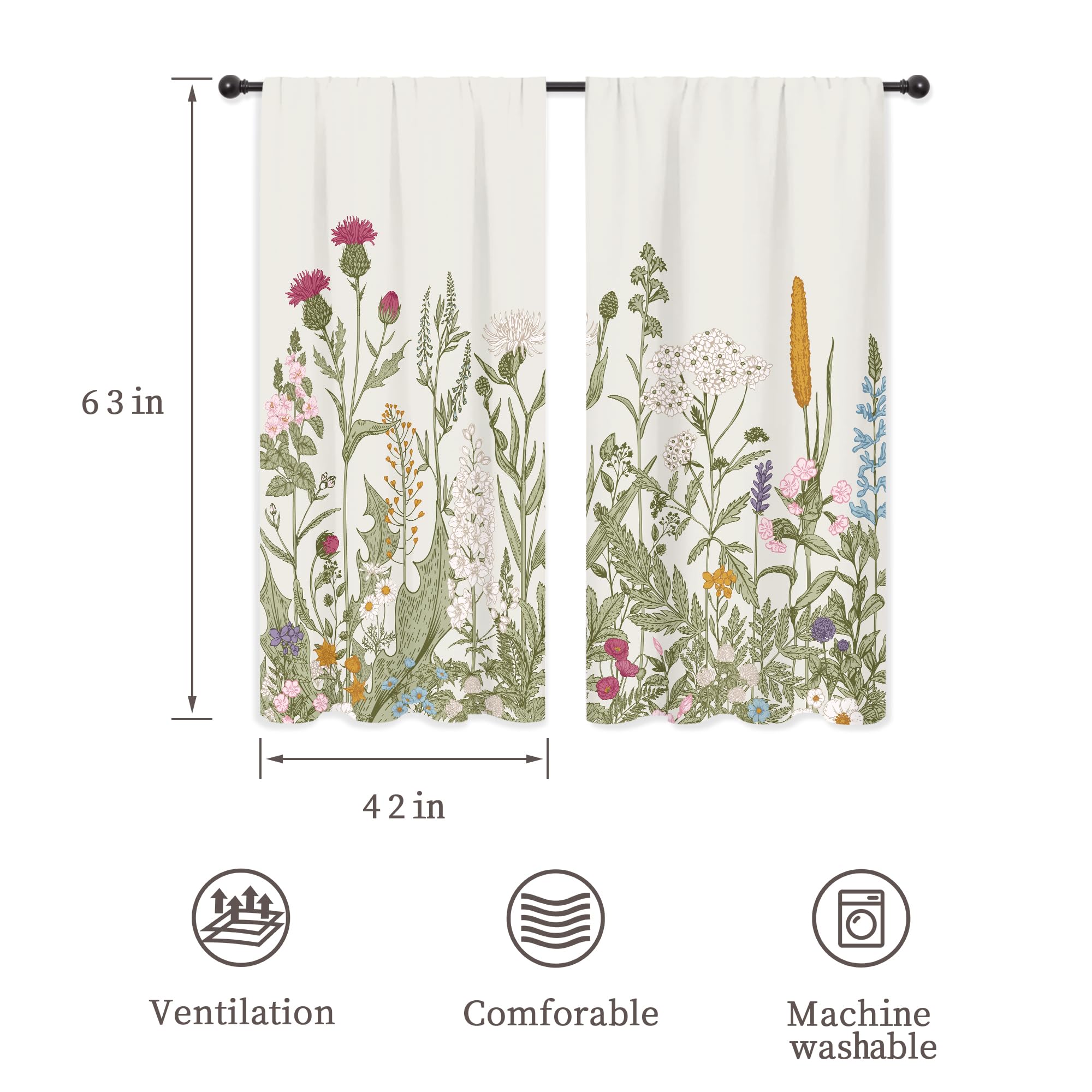 Tende Da Cucina Con Foglie Di Eucalipto – 2 Pannelli 70x94 Cm – Stile Rustico Botanico - 2