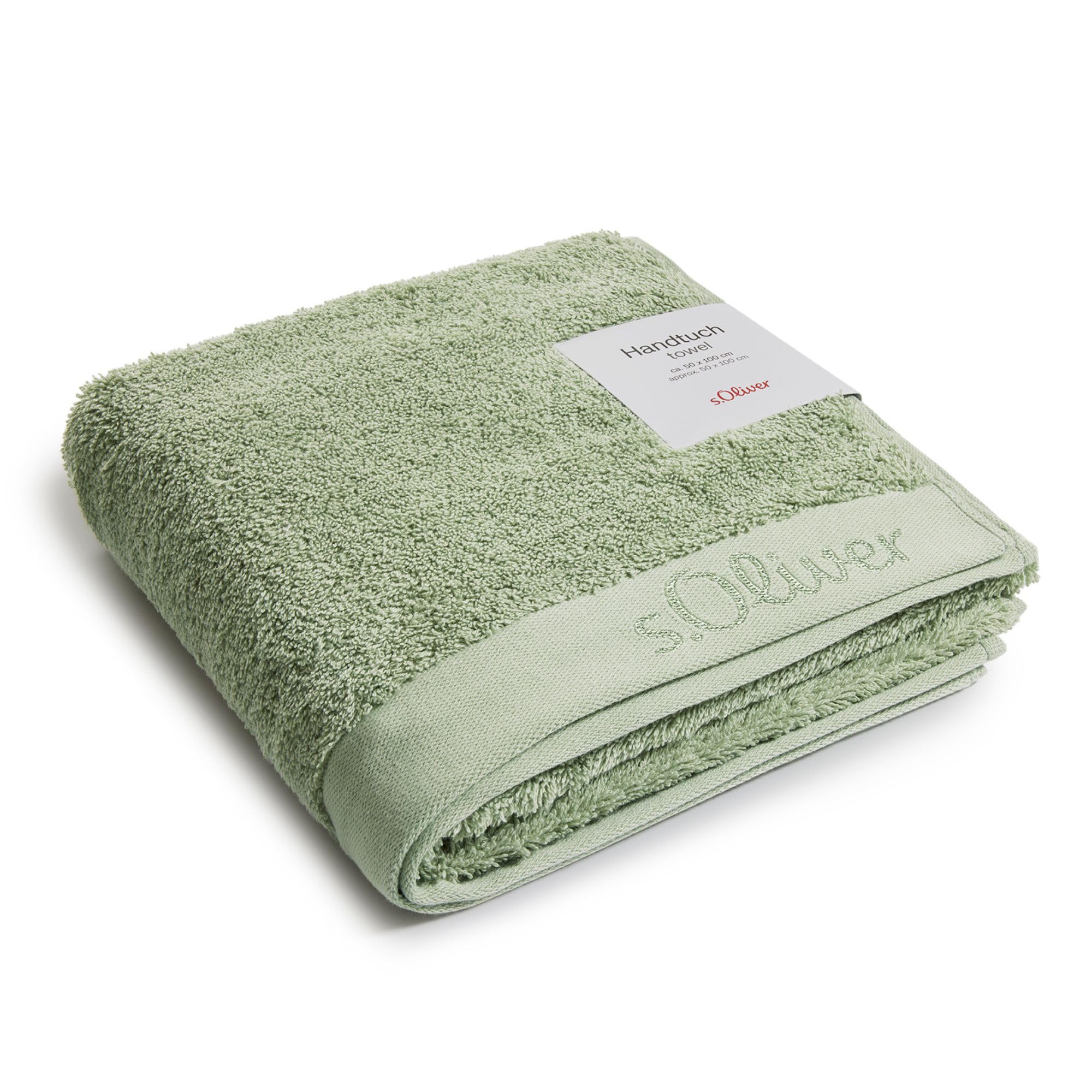 s.Oliver Handtuch 50x100 cm - 100% Baumwolle, 600 g/m², weich & saugstark, Handtücher hellgrün