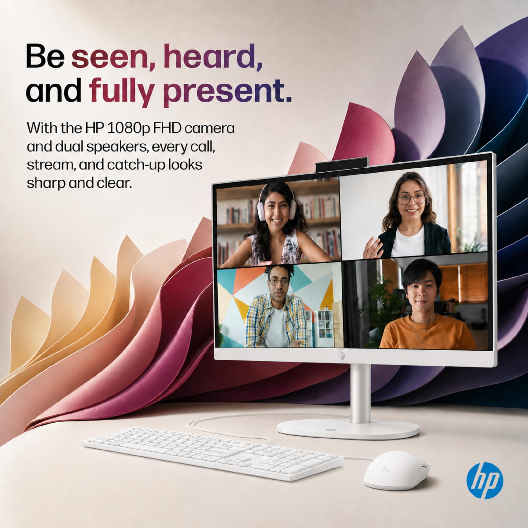 HP OmniStudio 24" Full HD All-in-OneDesktop Computer, 16GB DDR5 RAM, Intel Quad-Cores, 128GB SSD, WiFi6, Keyboard & Mouse, Windows 11 image 5