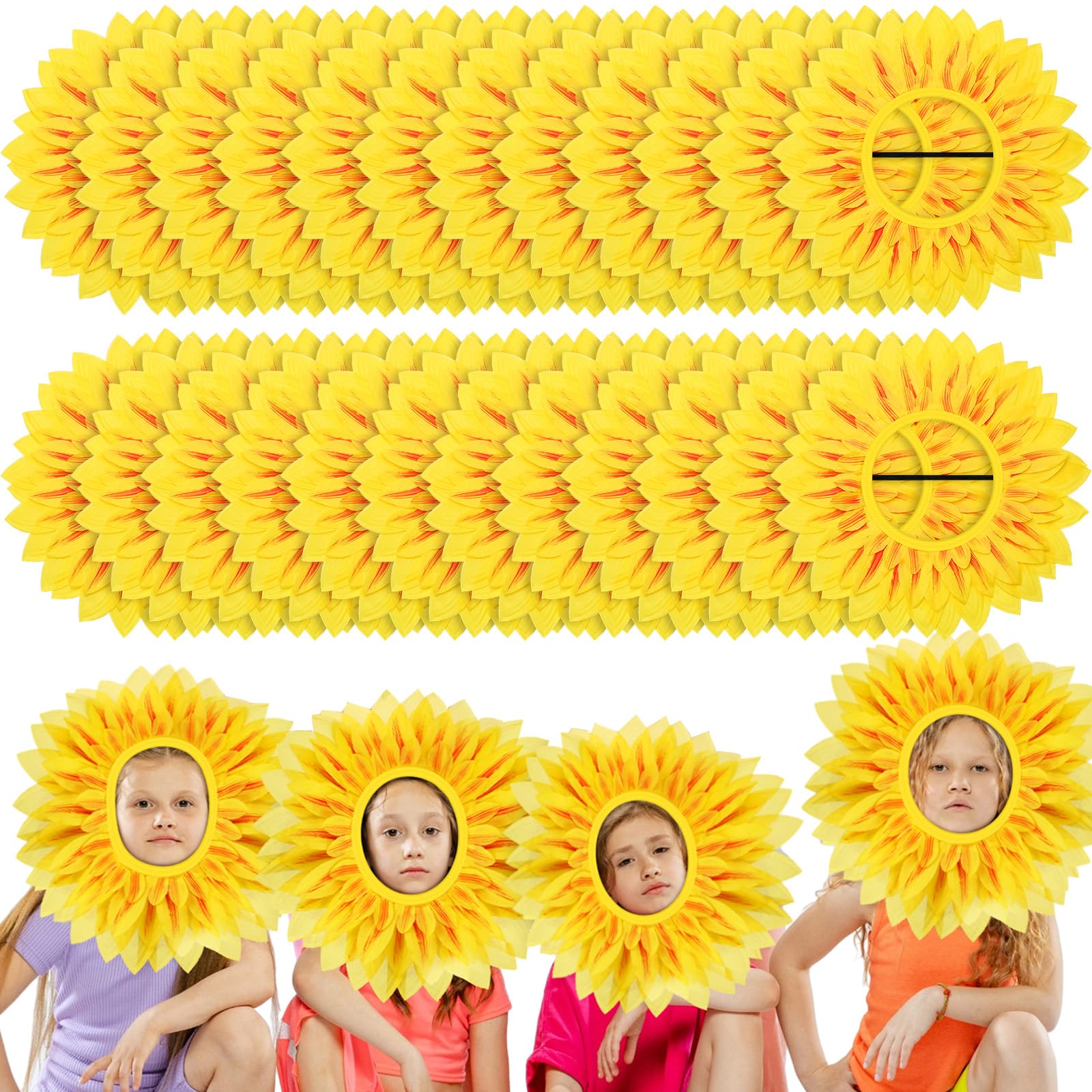Jenaai Funny Sunflower Headgear Costume Props for Halloween Dance Party