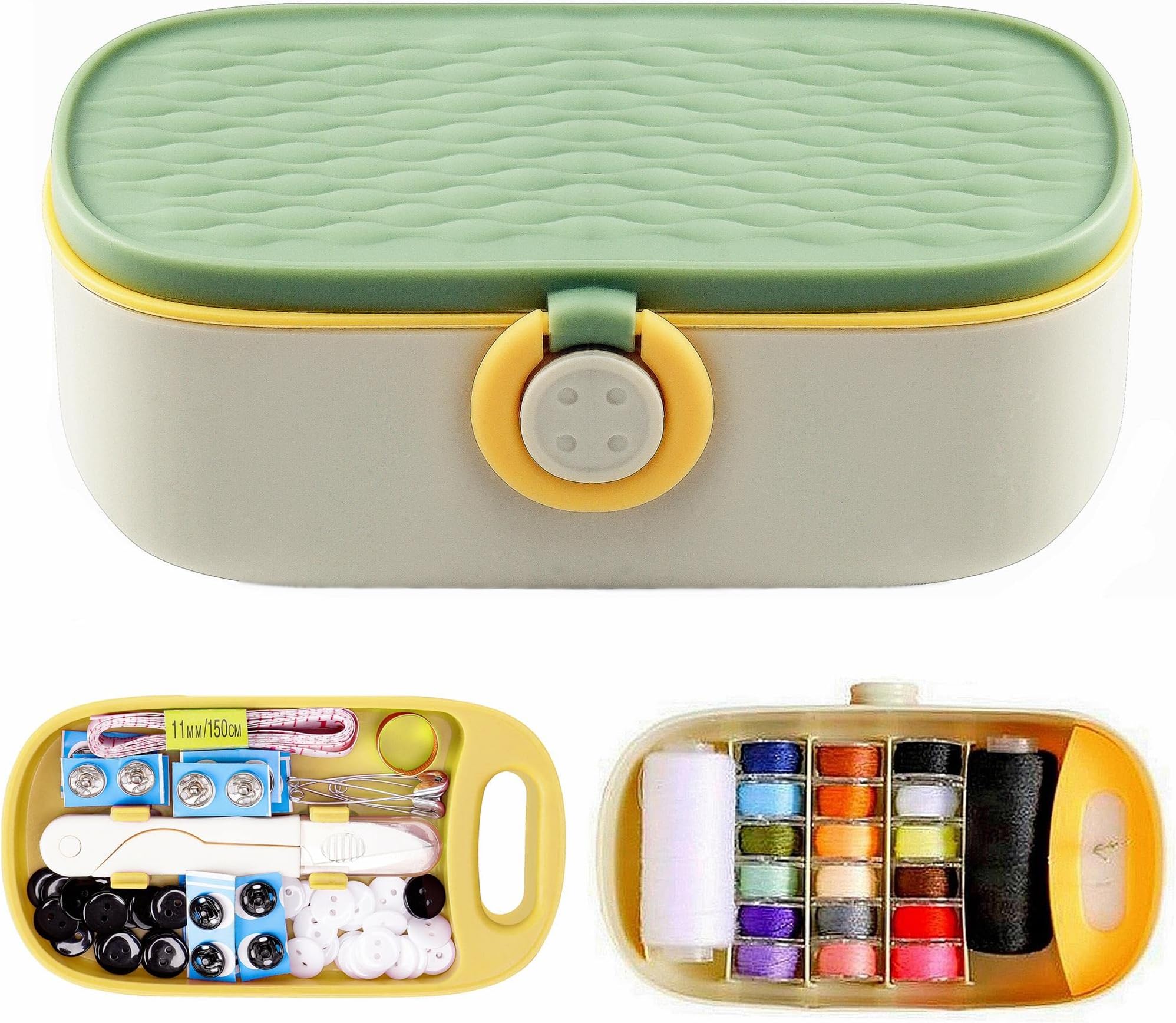 Sewing Project Kit, 135 Pcs Family Sewing Supplies Repair Kit Traveler Sewing Kit Sewing Thread Accessories DIY Sewing Supplies Organizer (Green) (Green)