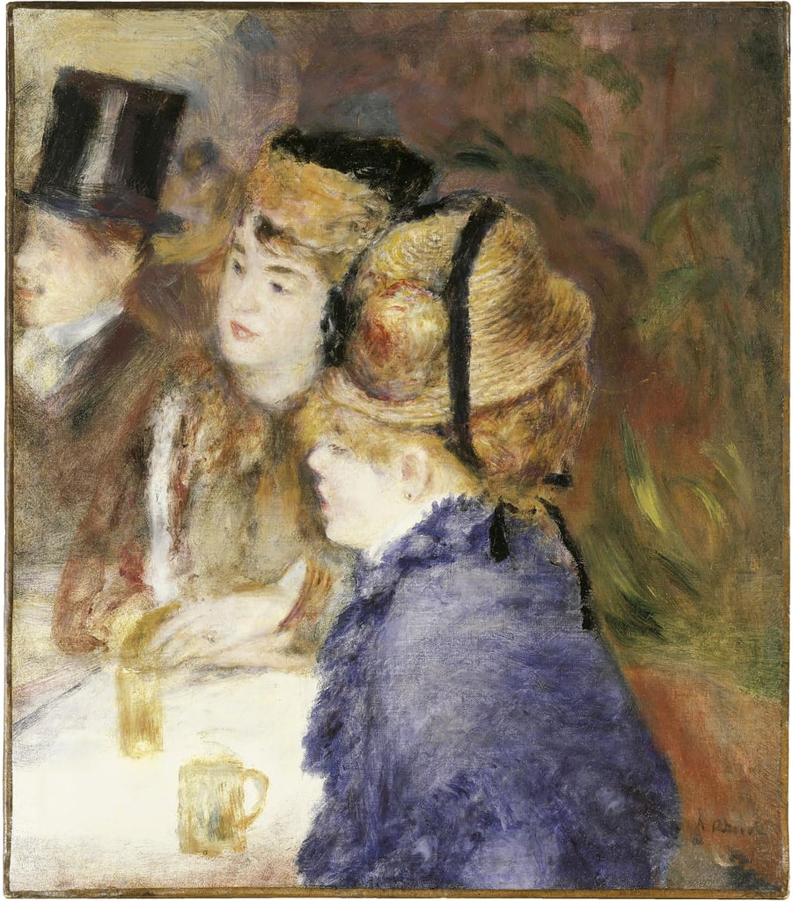 ARTXLXXBN Famous Art Print Poster Vintage Wall Art At the Cafe by Pierre Auguste Renoir Canvas Art Poster for Home Decor 60x90cm