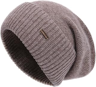 jaxmonoy Cashmere Slouchy Beanies for Women Winter Lightweight Girls Wool Knit Hat Cuffed Soft Warm Slouch Beanie Cap