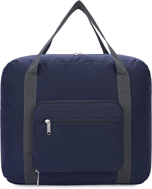 for Airlines Underseat Cabin Bag 45x36x20 Foldable Travel Duffel Bag Holdall Tote Carry on Luggage Overnight for Women and Men (Dark Blue)