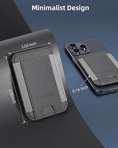 Miniatura 197 de HiWe Cartera MagSafe, cartera magnética más fuerte para iPhone 17/16/15/14/13/12, soporte para 7 tarjetas, RFID delgado minimalista de cuero, 1